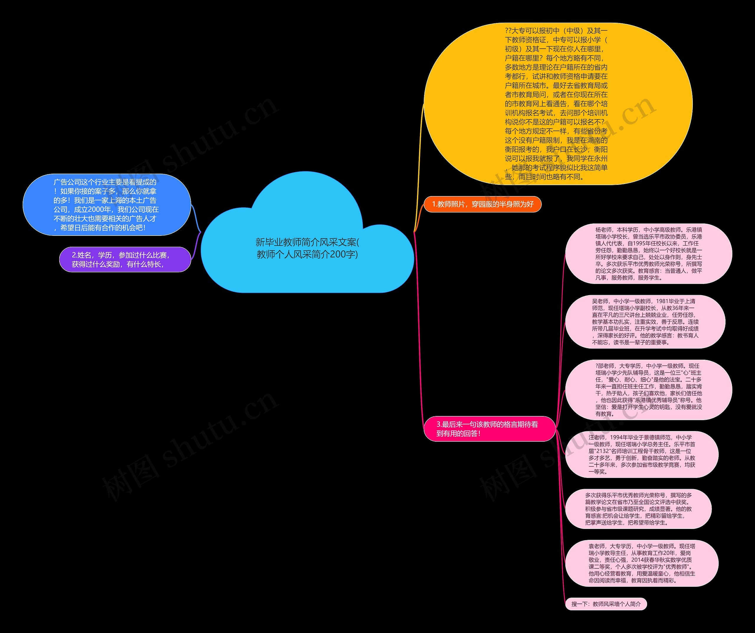 新毕业教师简介风采文案(教师个人风采简介200字)思维导图