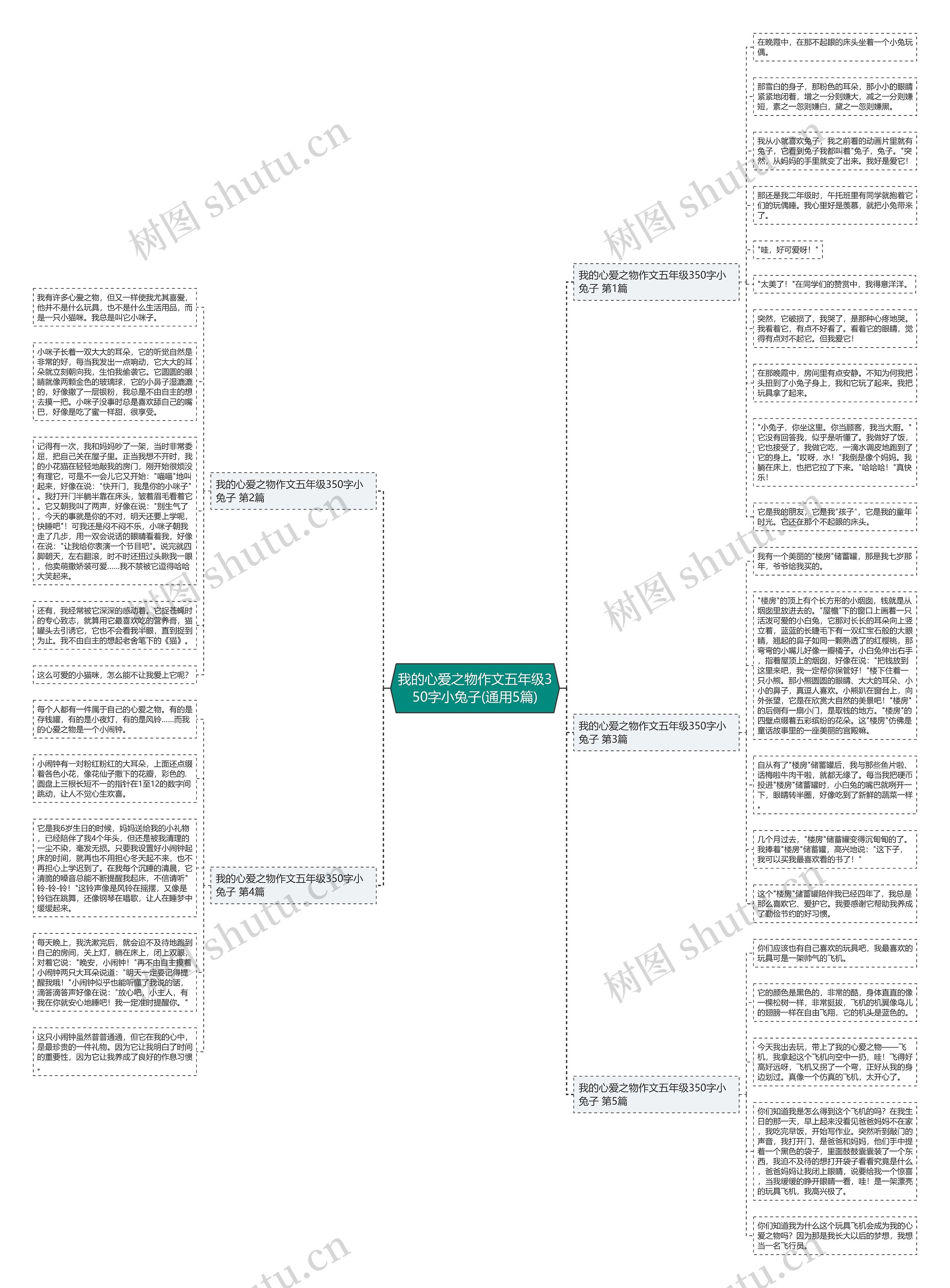 我的心爱之物作文五年级350字小兔子(通用5篇)思维导图