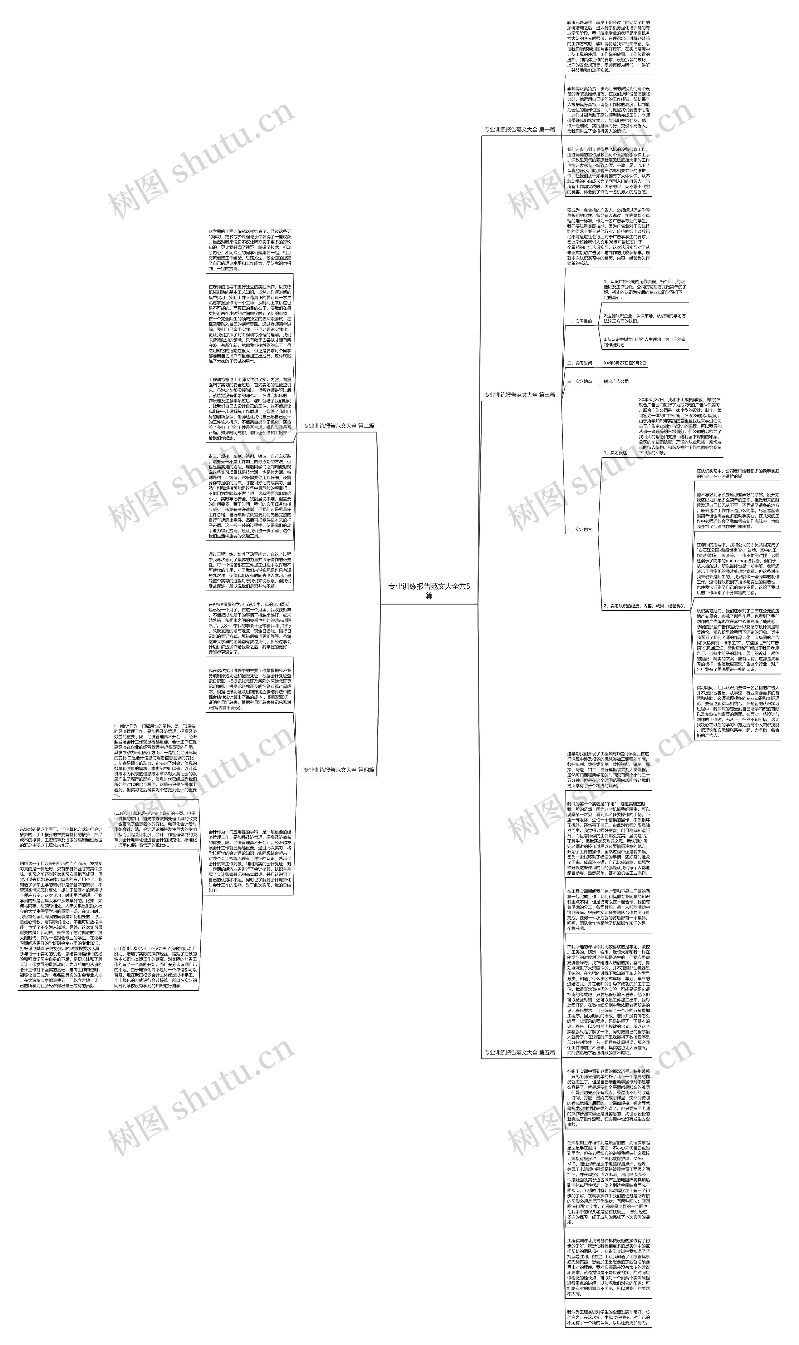 专业训练报告范文大全共5篇思维导图