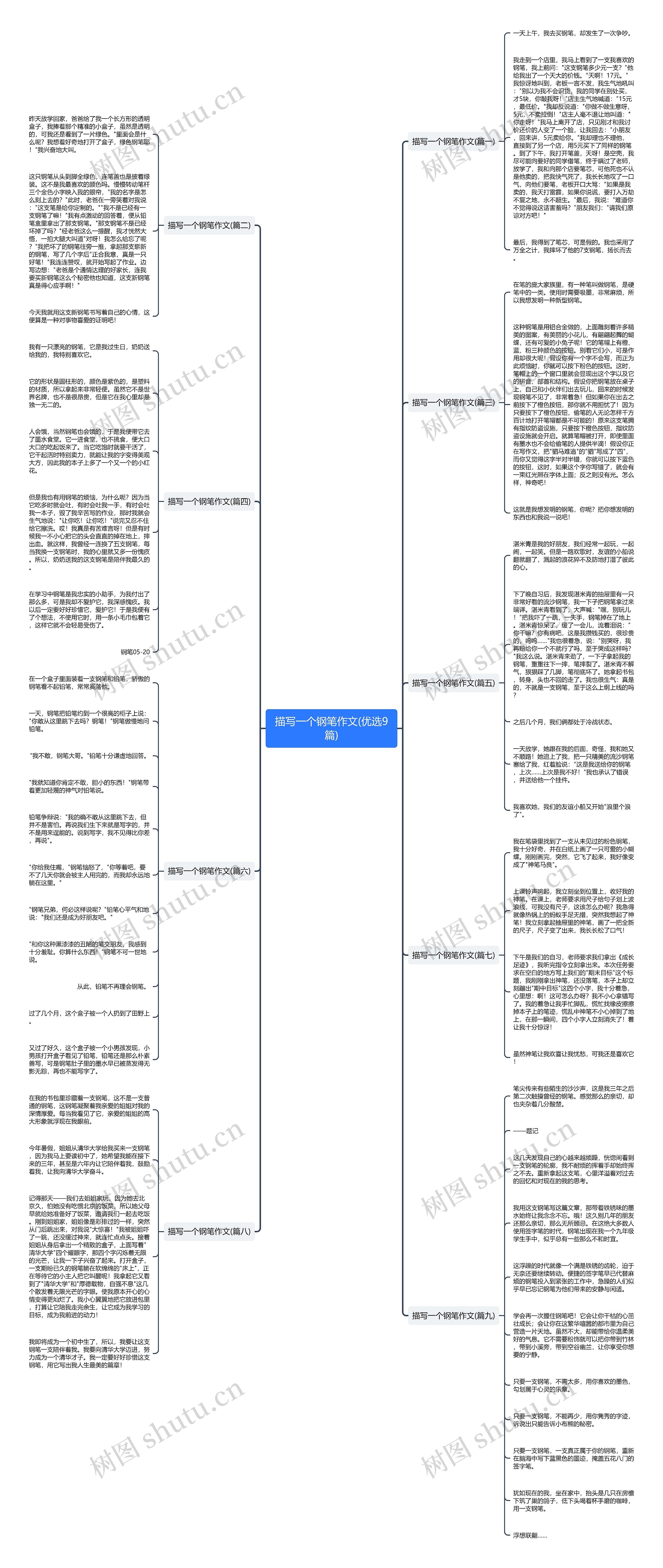 描写一个钢笔作文(优选9篇)思维导图