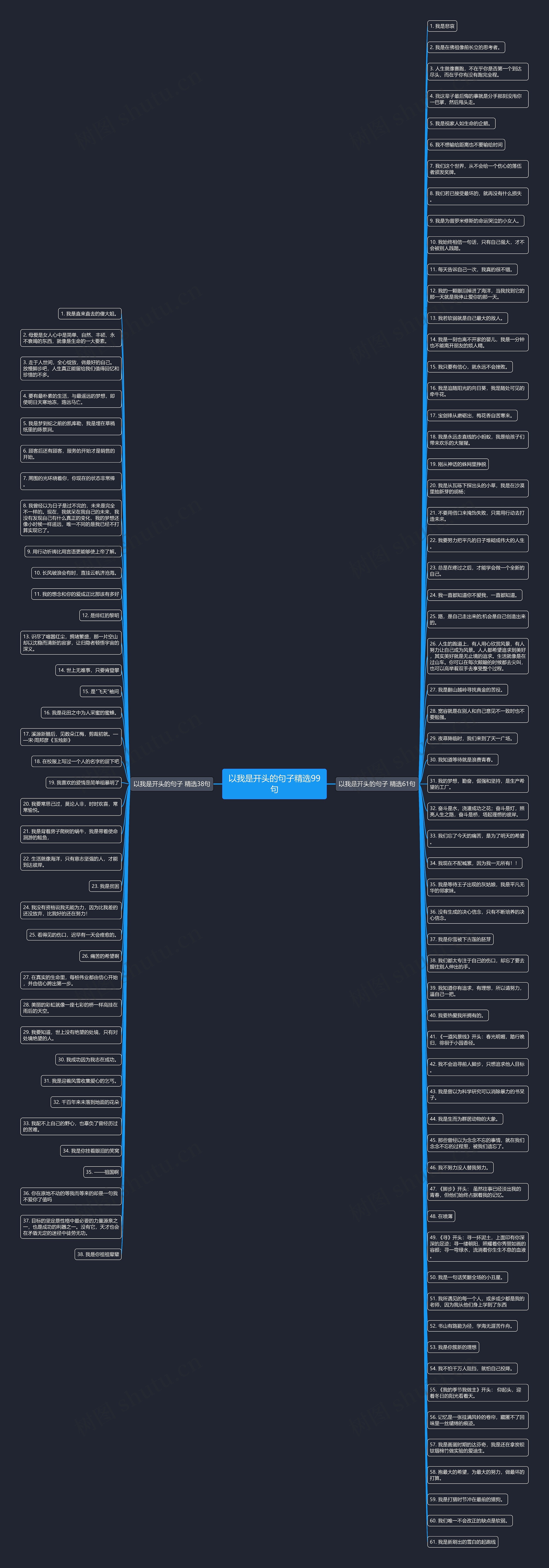 以我是开头的句子精选99句思维导图