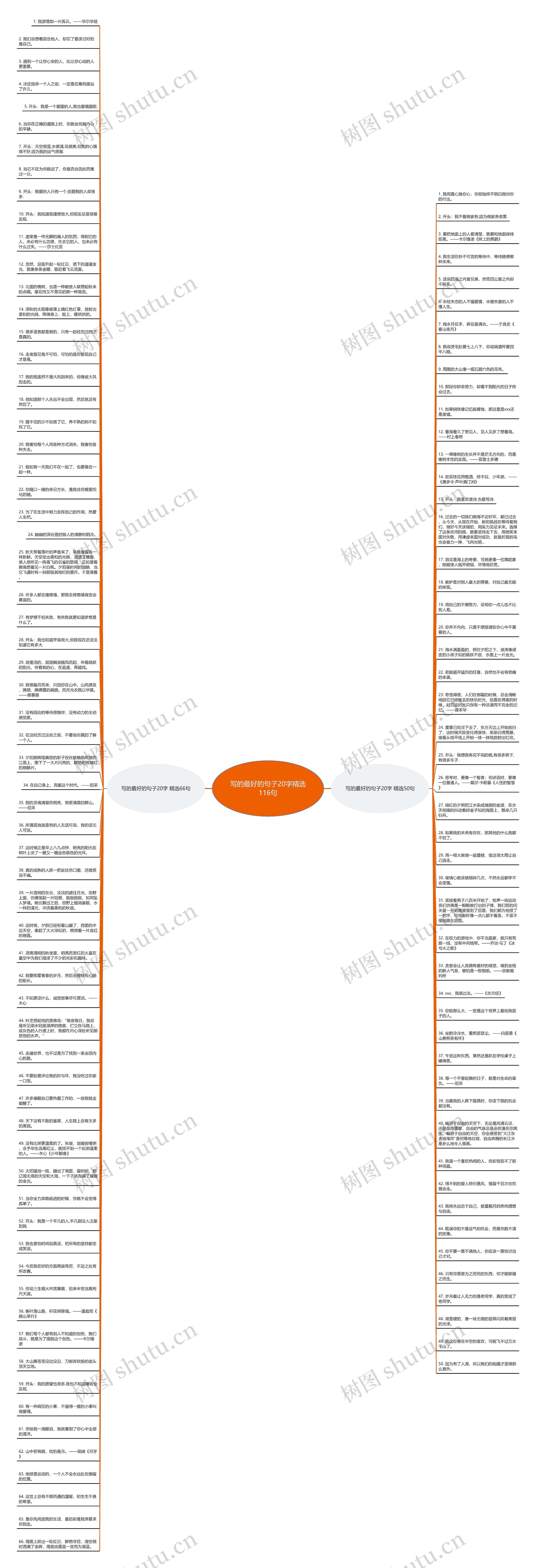 写的最好的句子20字精选116句思维导图