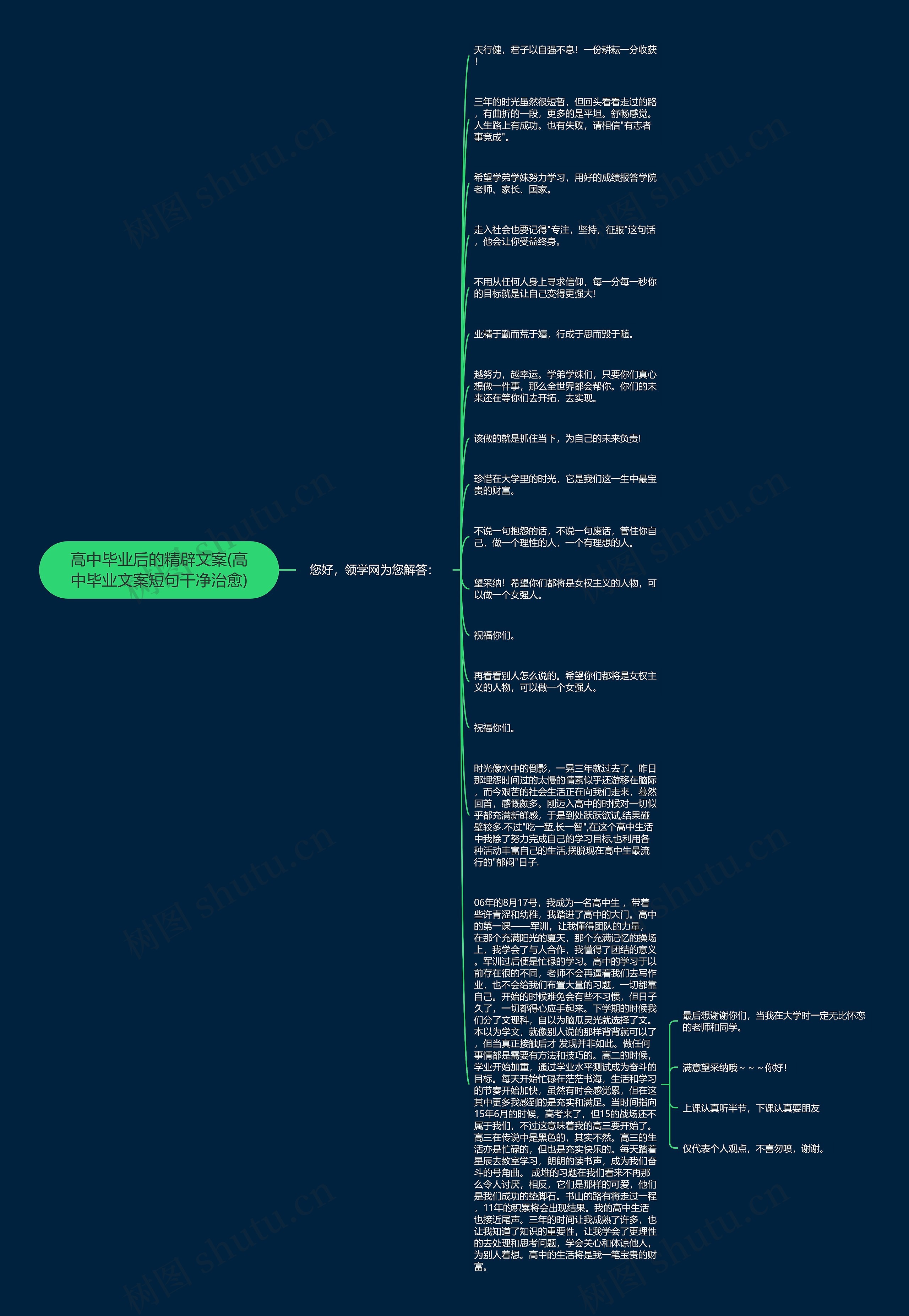 高中毕业后的精辟文案(高中毕业文案短句干净治愈)思维导图