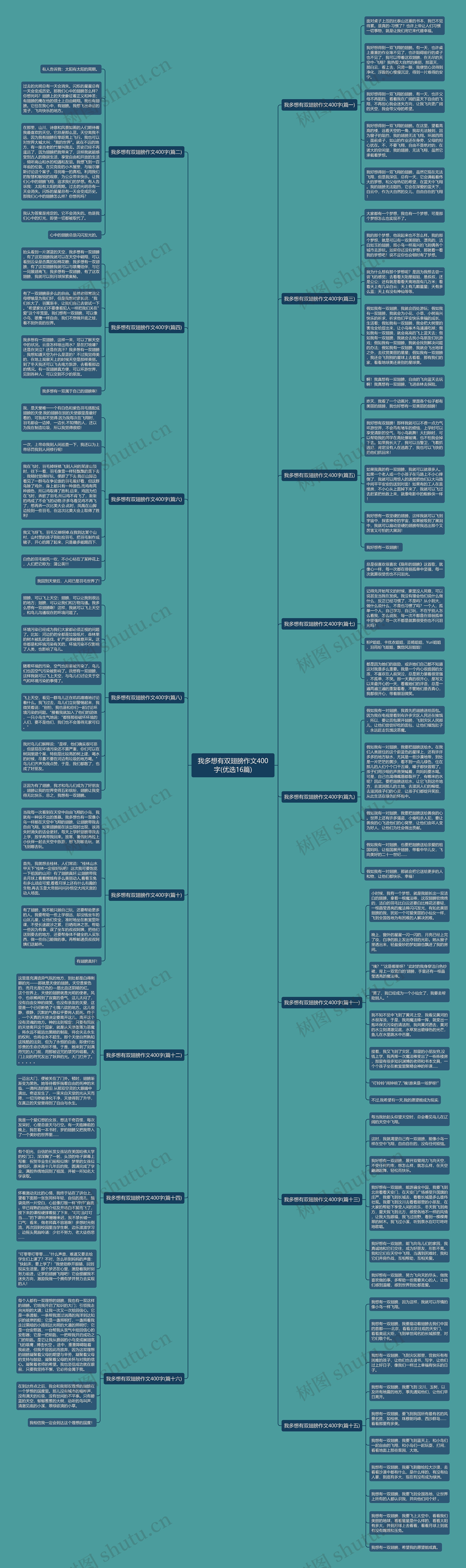 我多想有双翅膀作文400字(优选16篇)思维导图