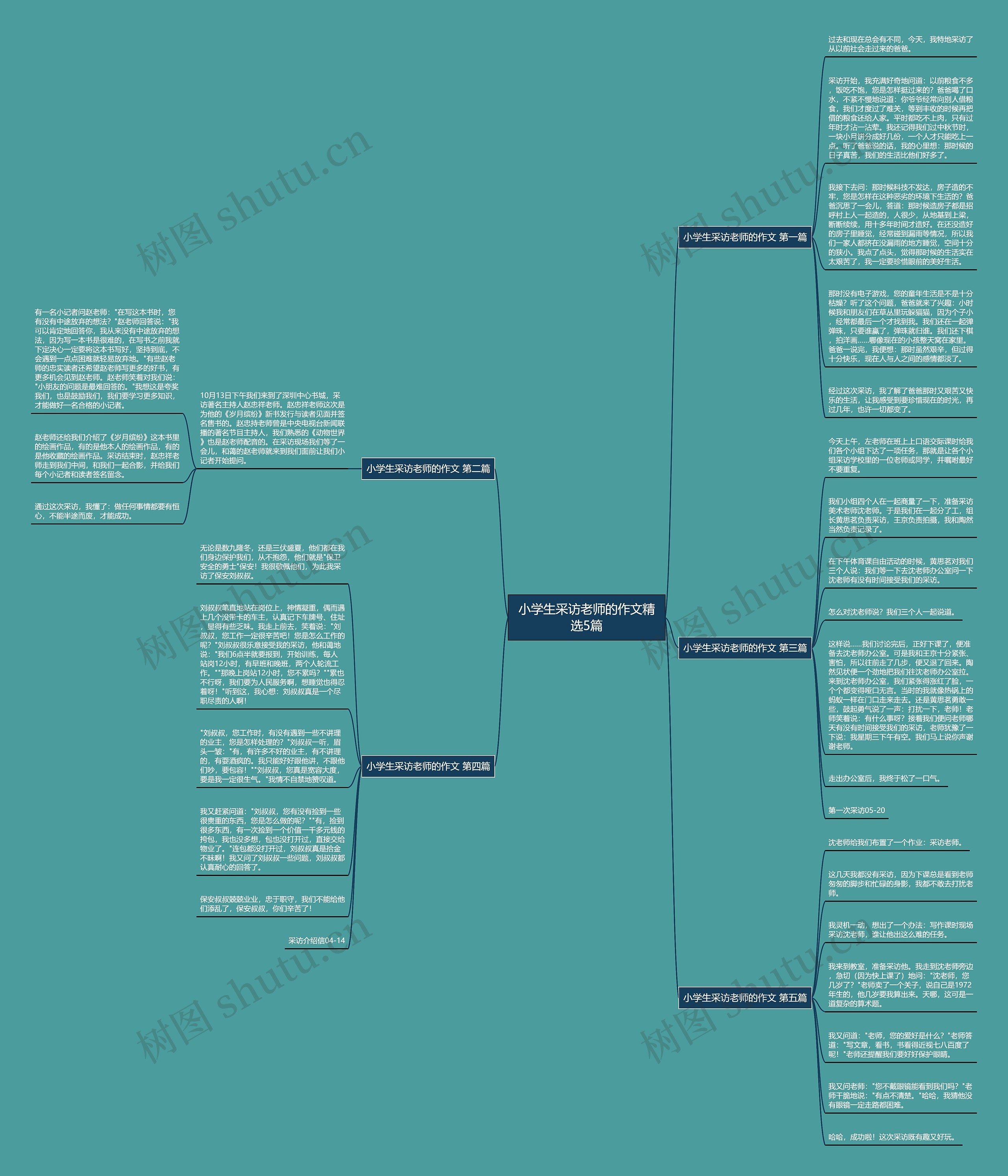 小学生采访老师的作文精选5篇思维导图