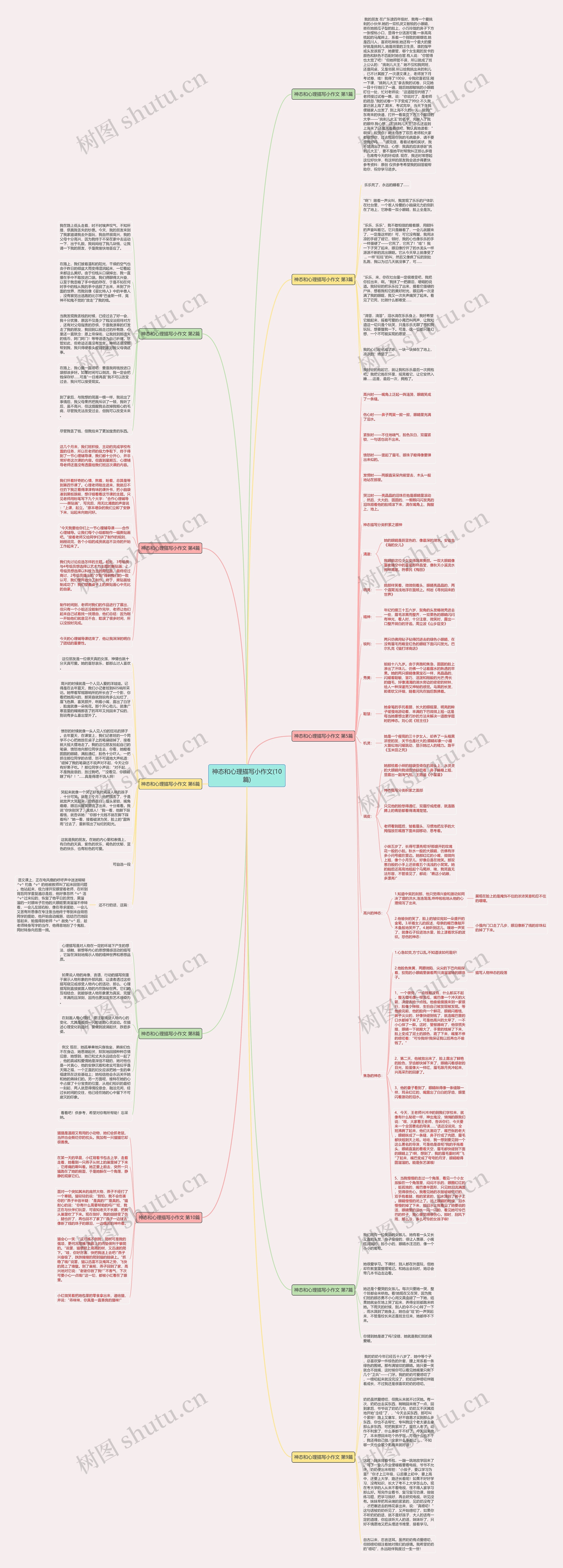 神态和心理描写小作文(10篇)思维导图