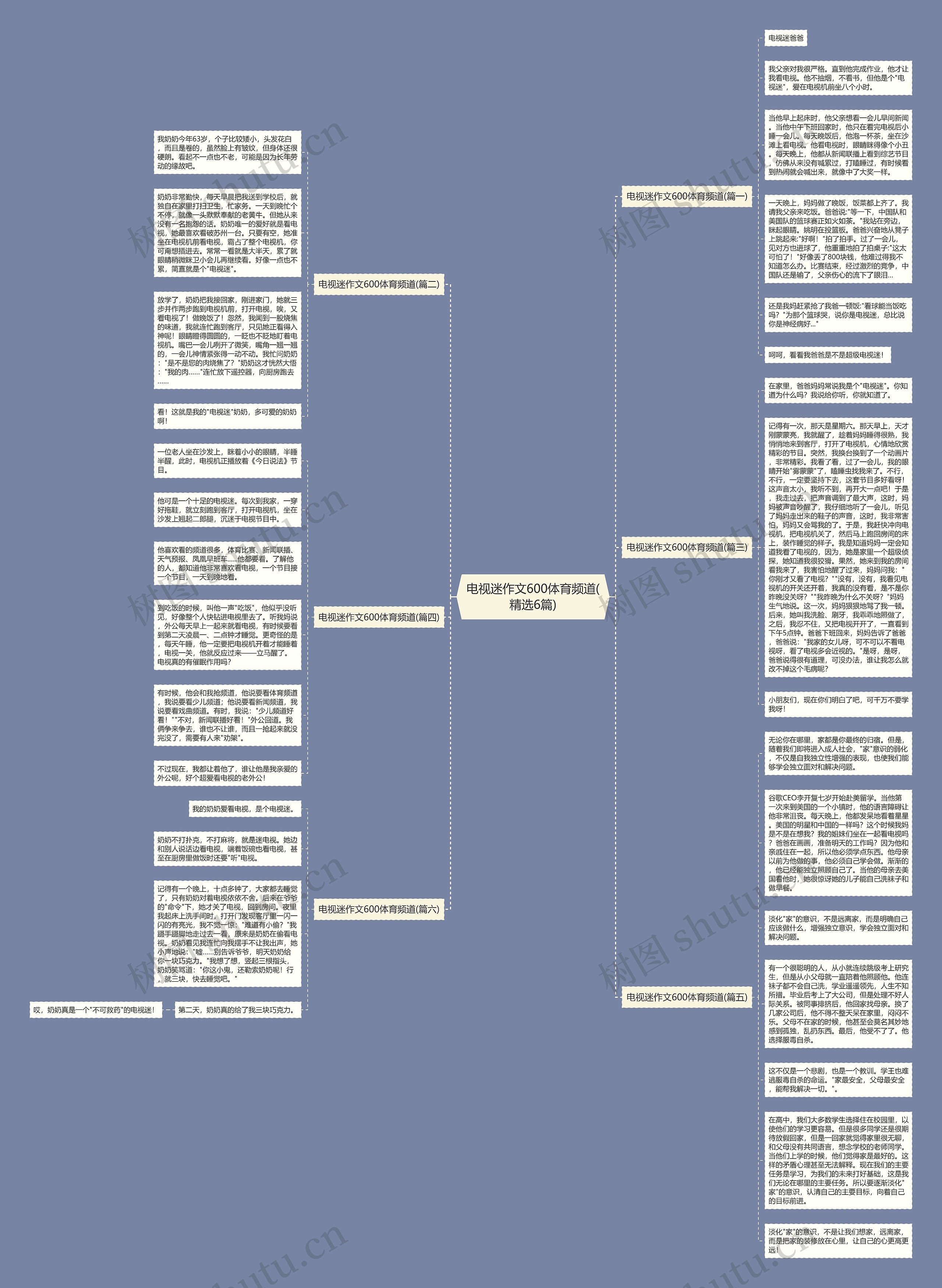 电视迷作文600体育频道(精选6篇)思维导图