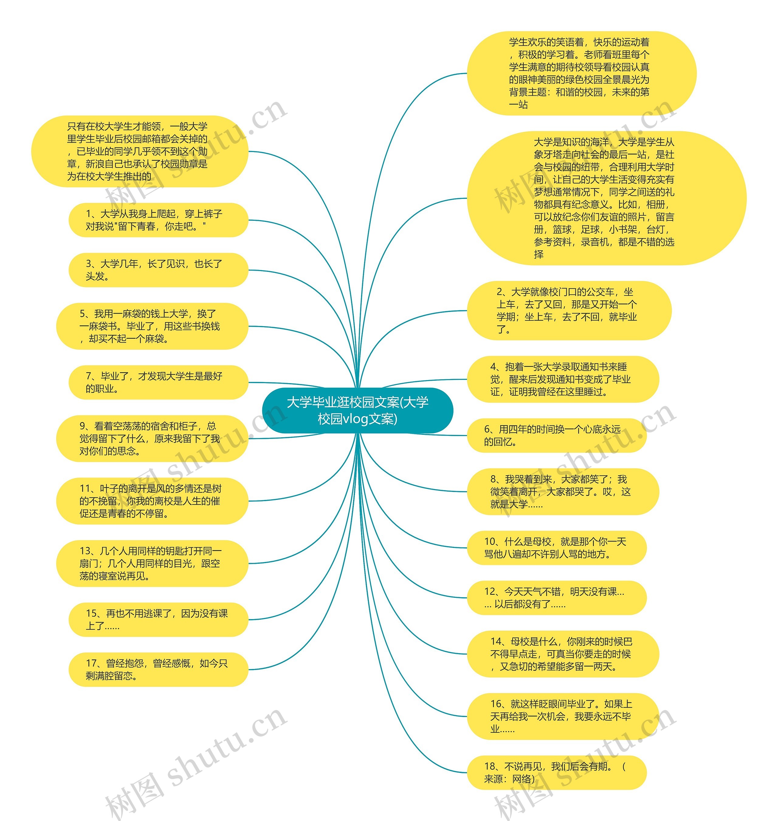 大学毕业逛校园文案(大学校园vlog文案)思维导图