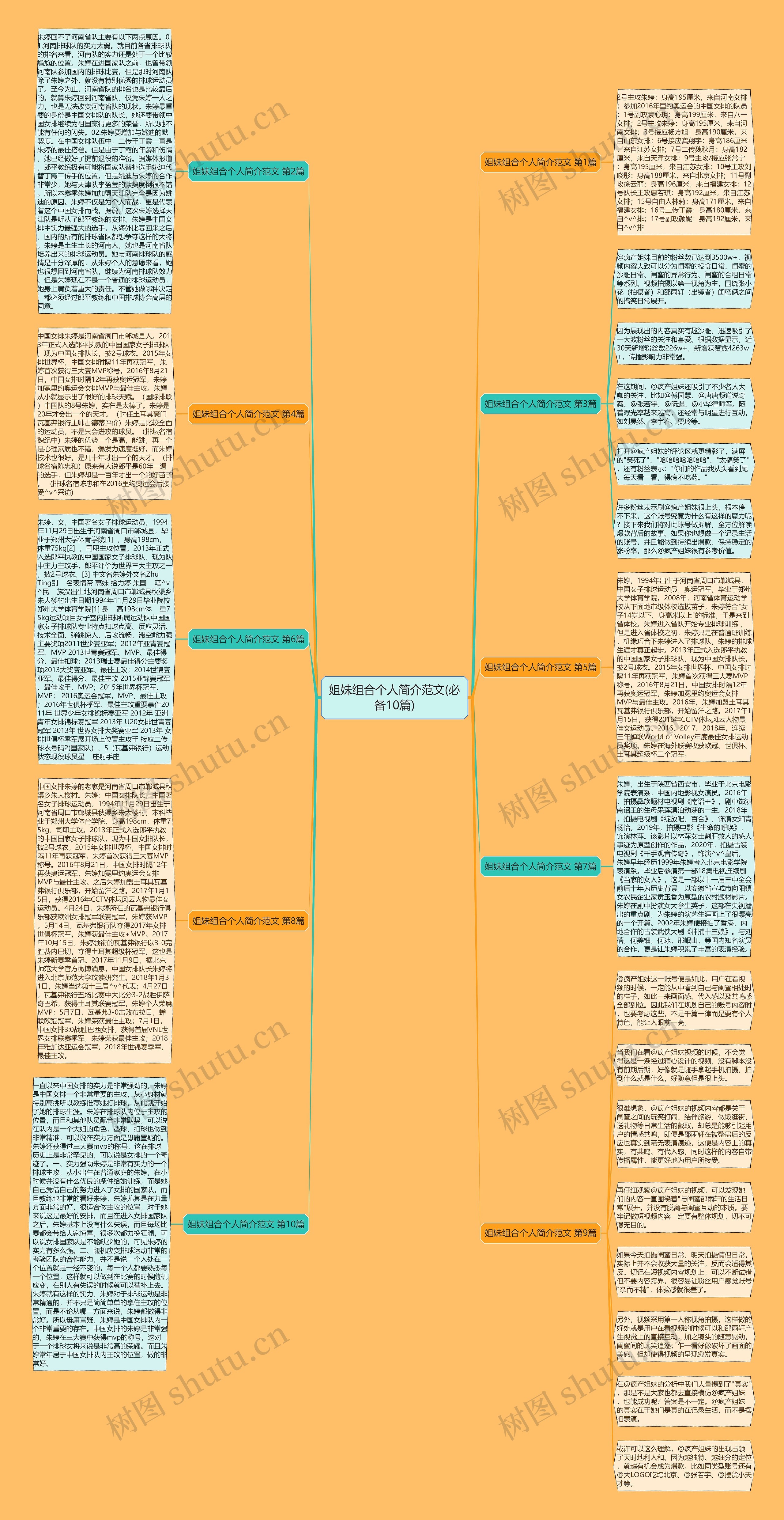 姐妹组合个人简介范文(必备10篇)思维导图