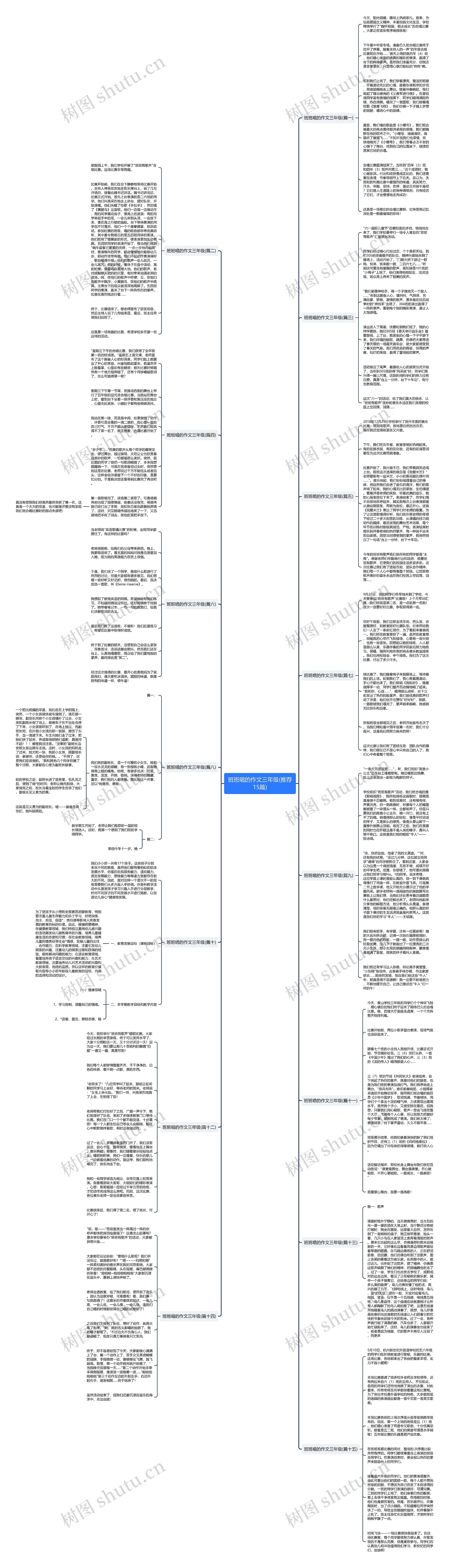 班班唱的作文三年级(推荐15篇)思维导图