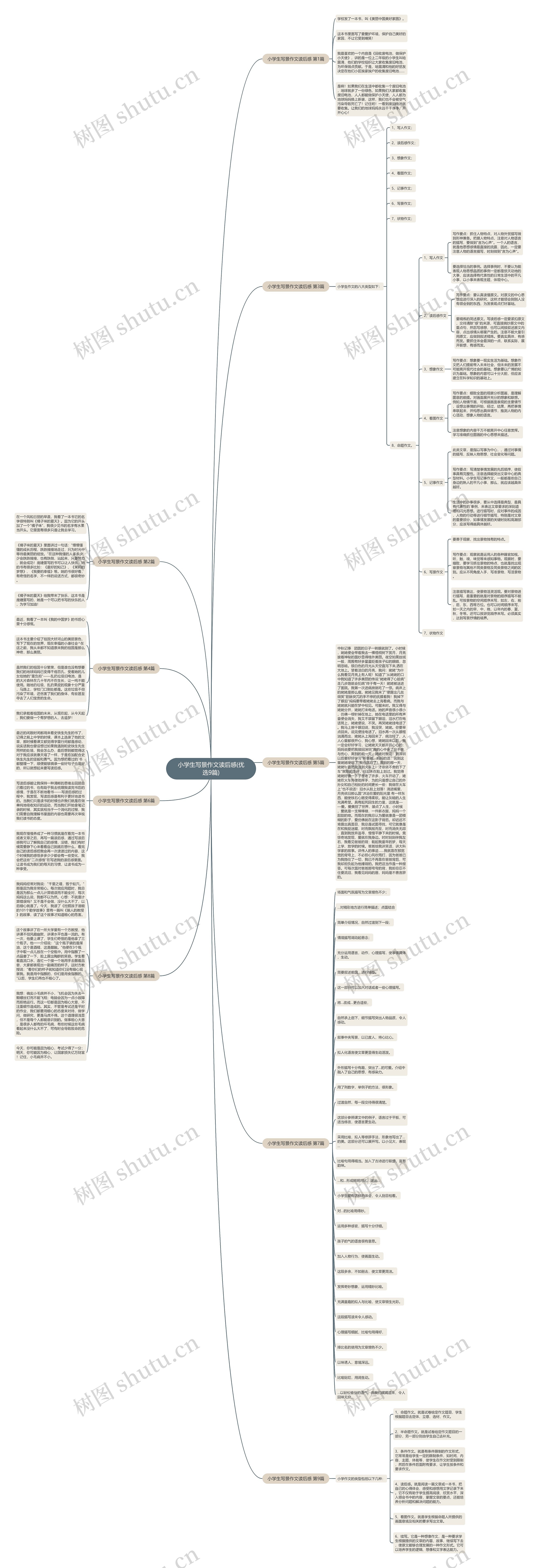 小学生写景作文读后感(优选9篇)思维导图