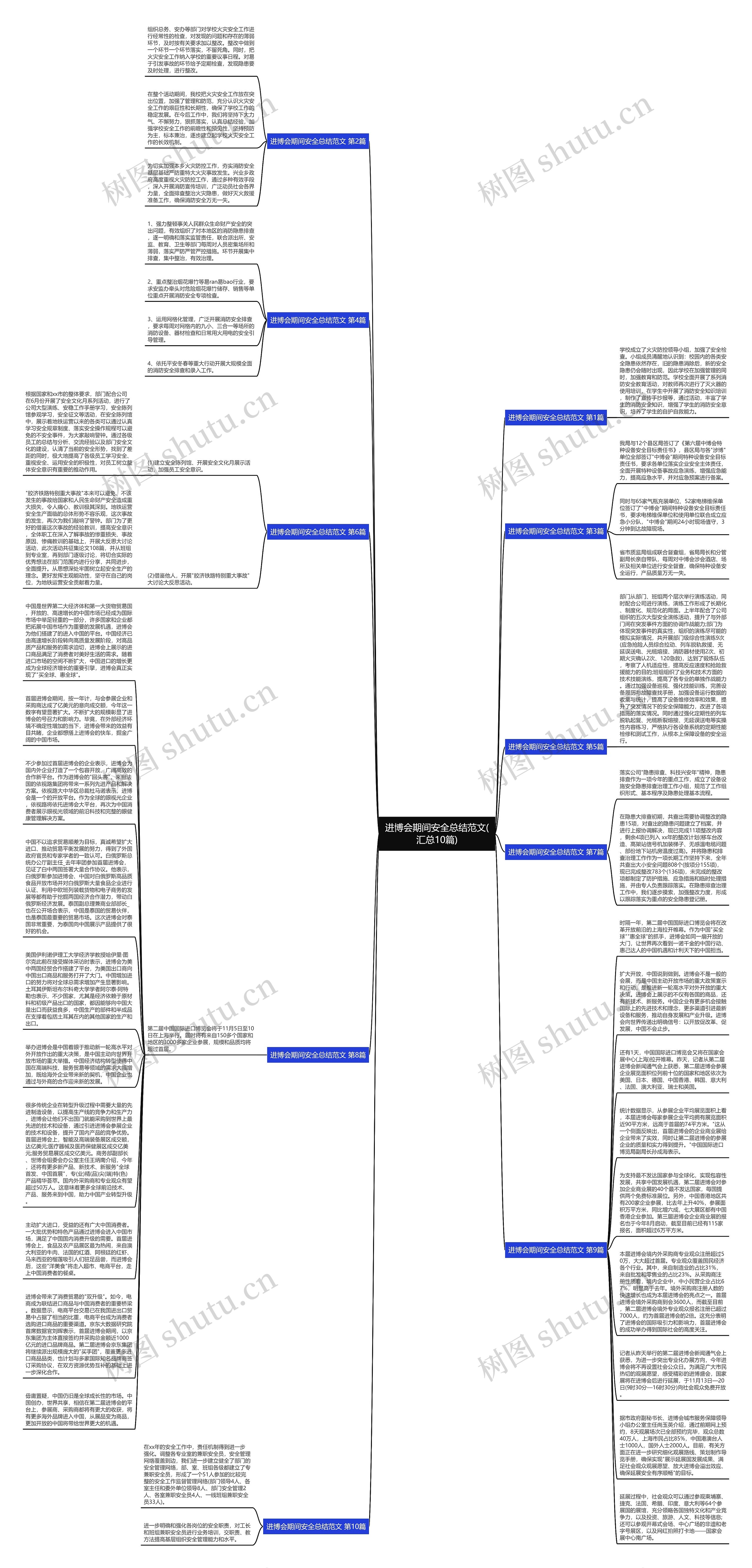 进博会期间安全总结范文(汇总10篇)思维导图
