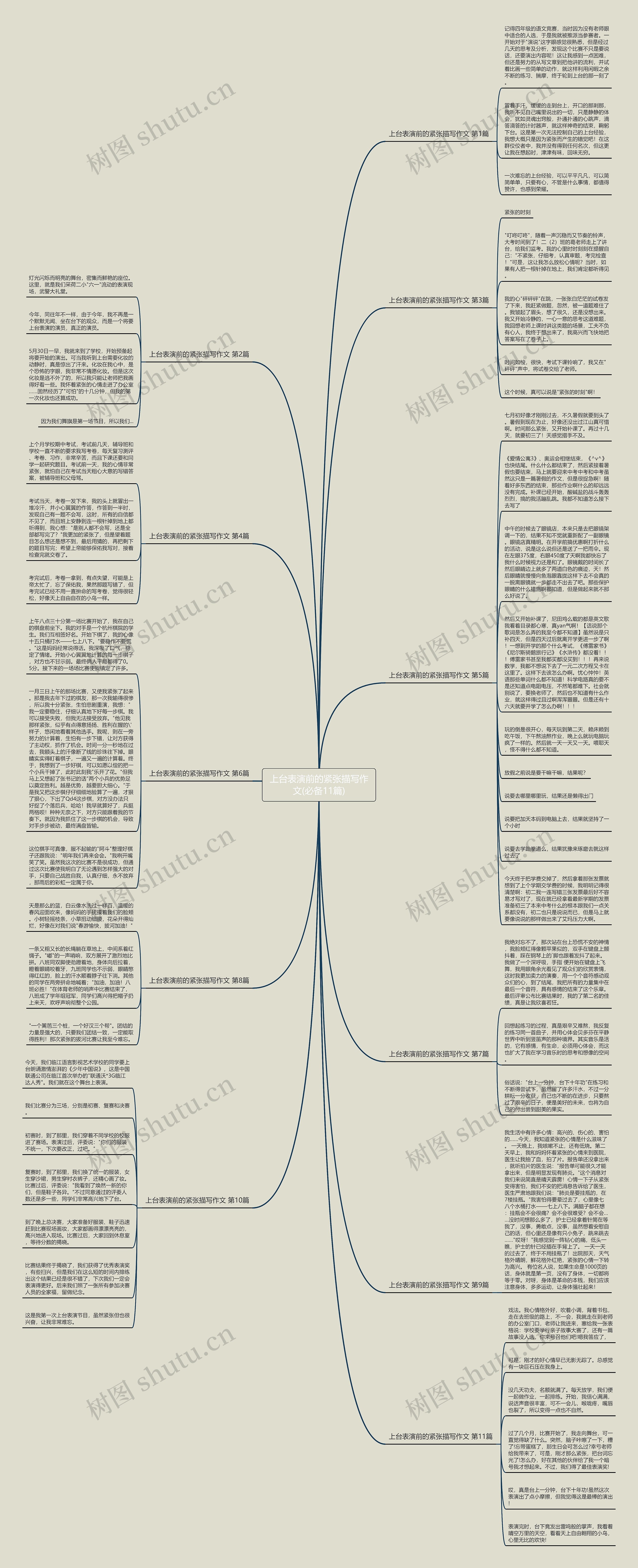 上台表演前的紧张描写作文(必备11篇)思维导图