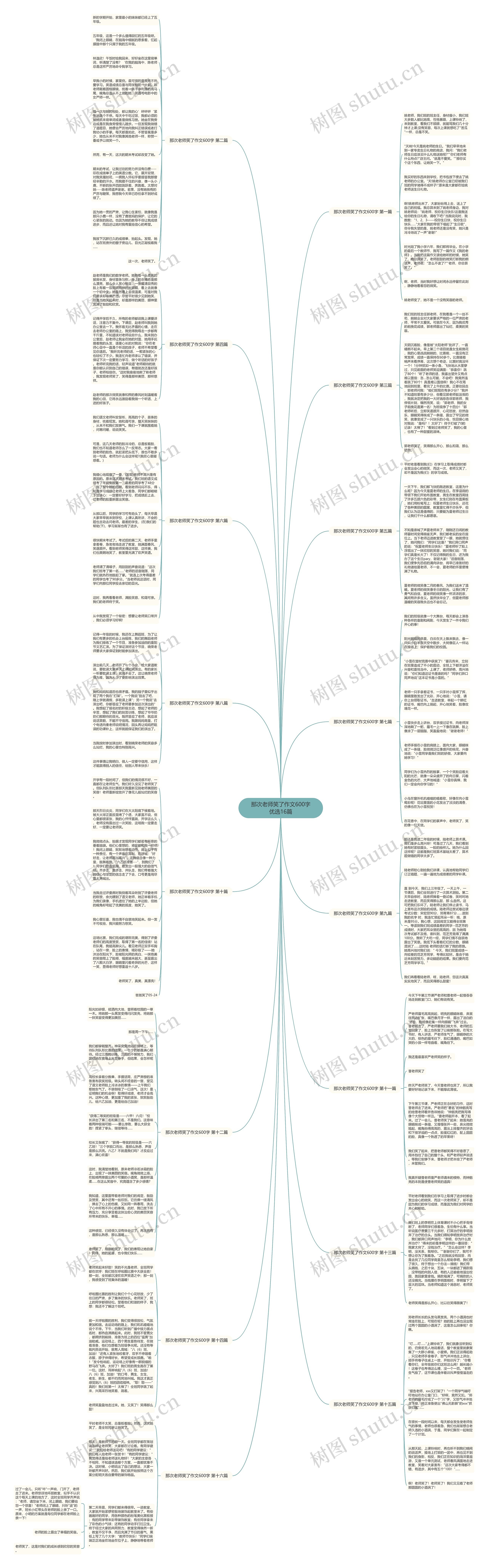 那次老师笑了作文600字优选16篇思维导图