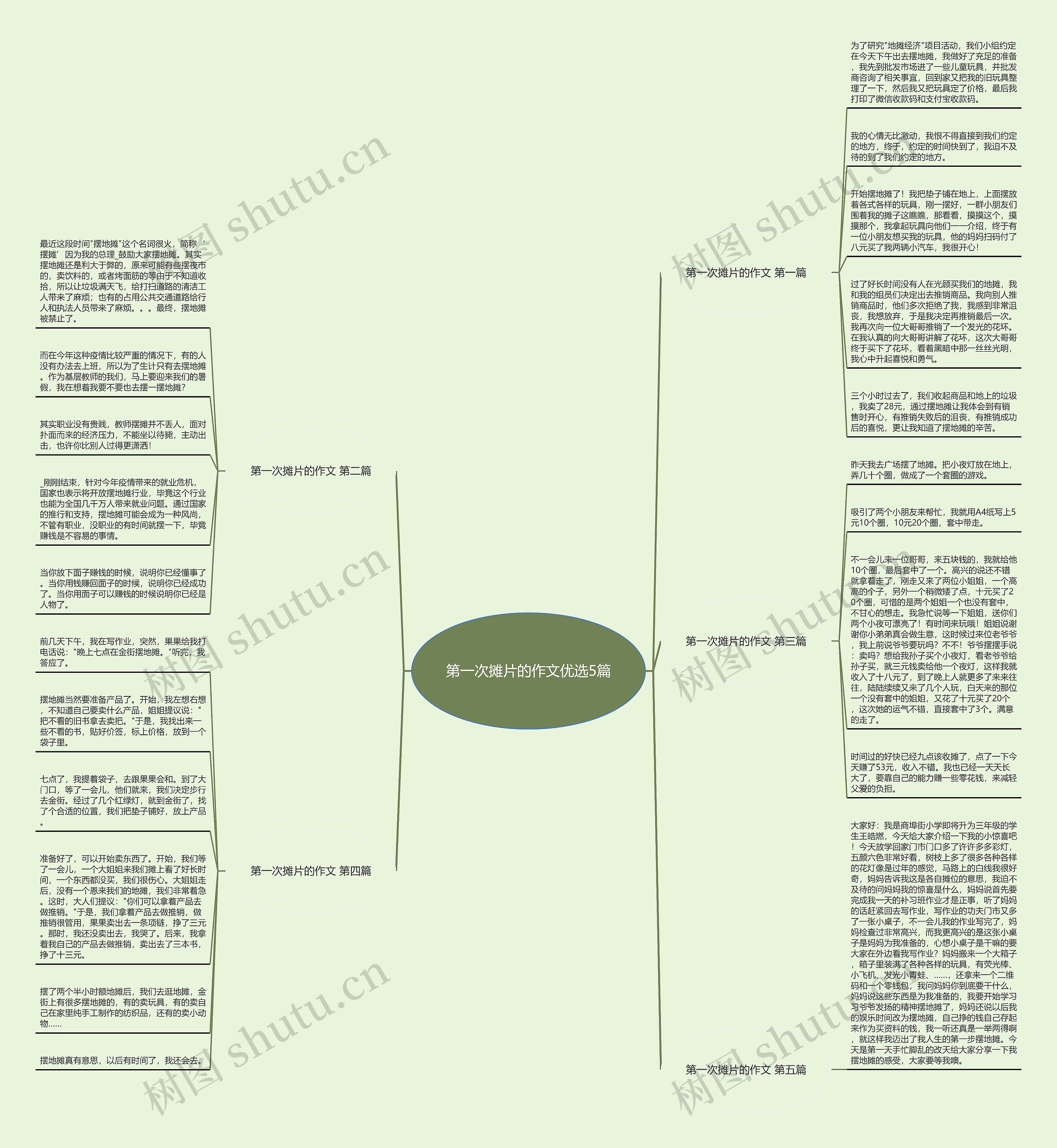 第一次摊片的作文优选5篇思维导图