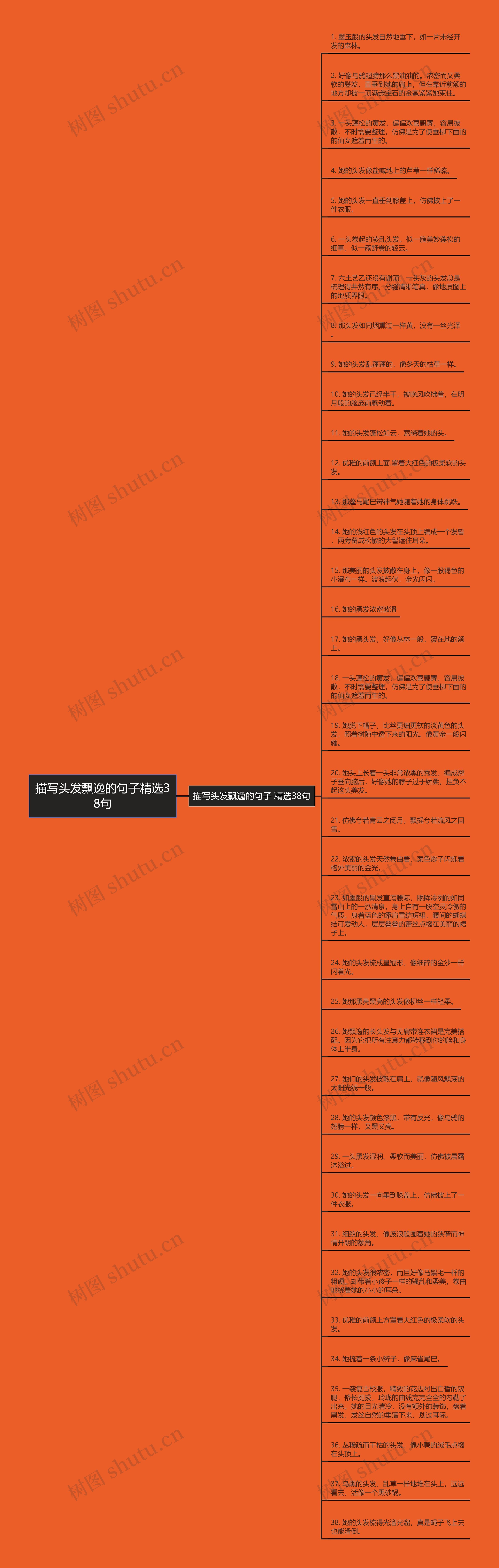 描写头发飘逸的句子精选38句思维导图