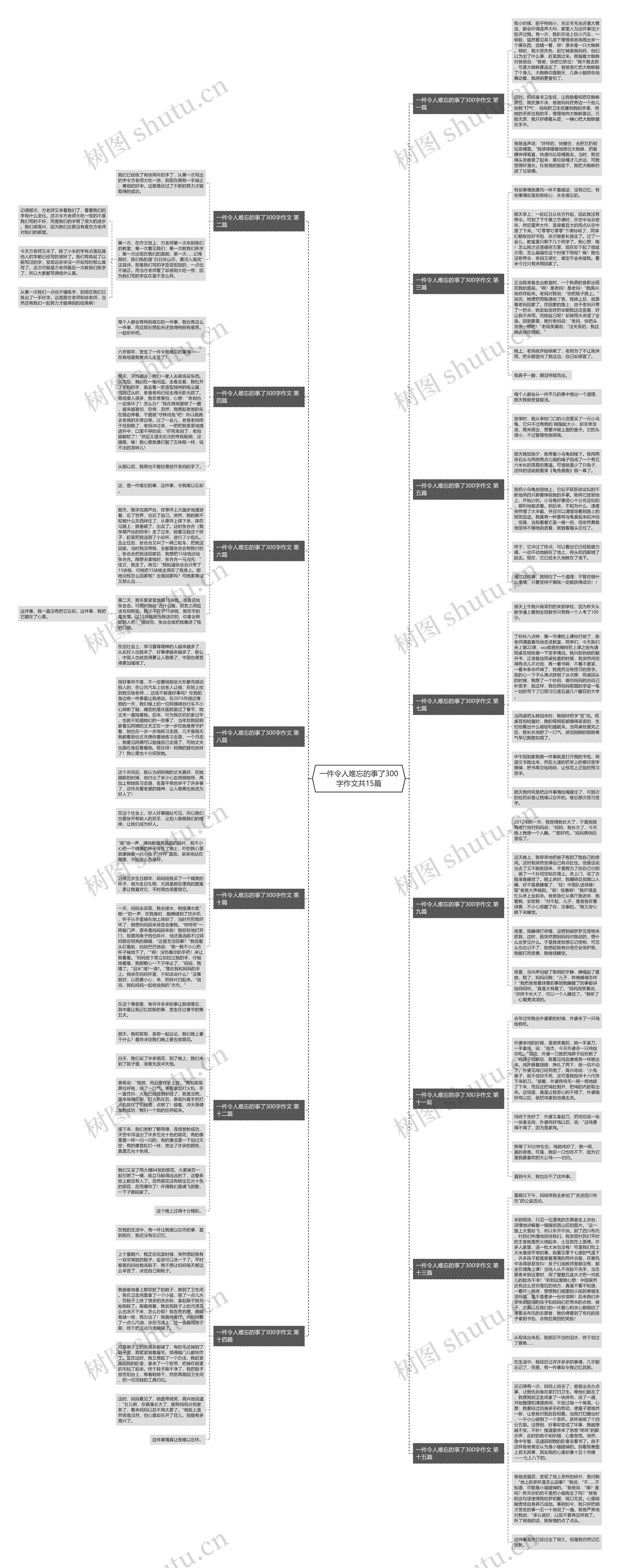 一件令人难忘的事了300字作文共15篇思维导图