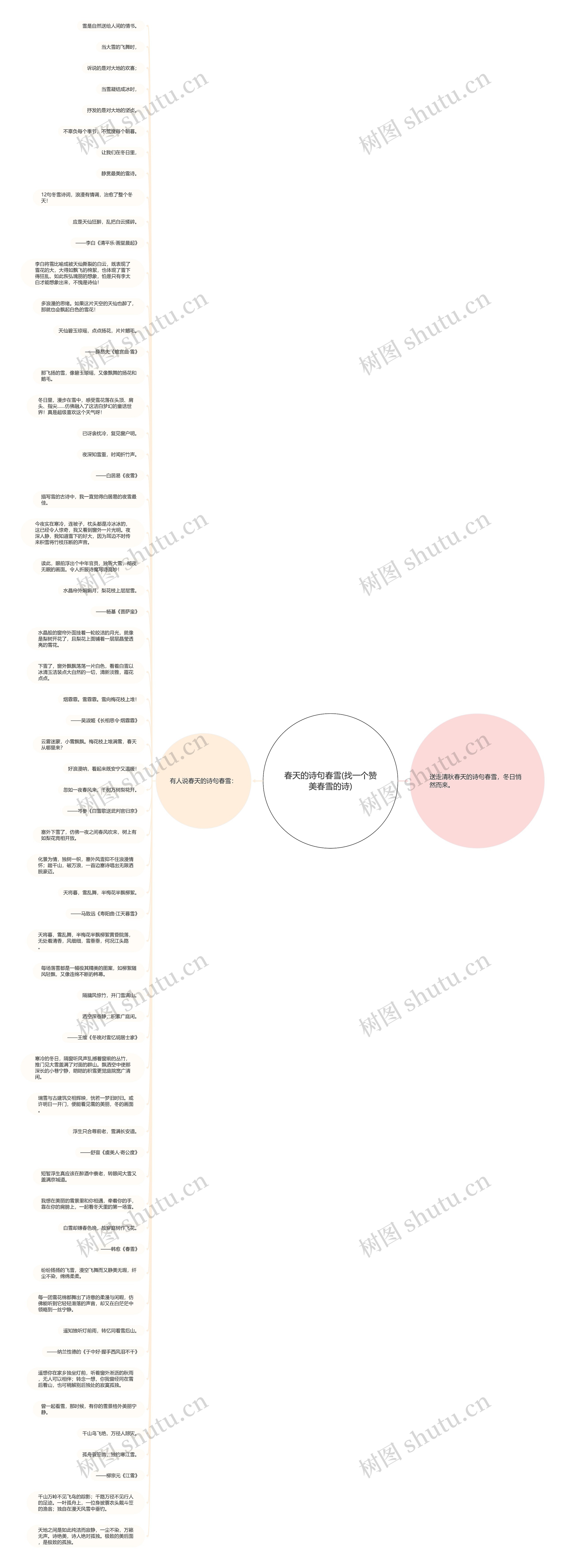 春天的诗句春雪(找一个赞美春雪的诗)思维导图