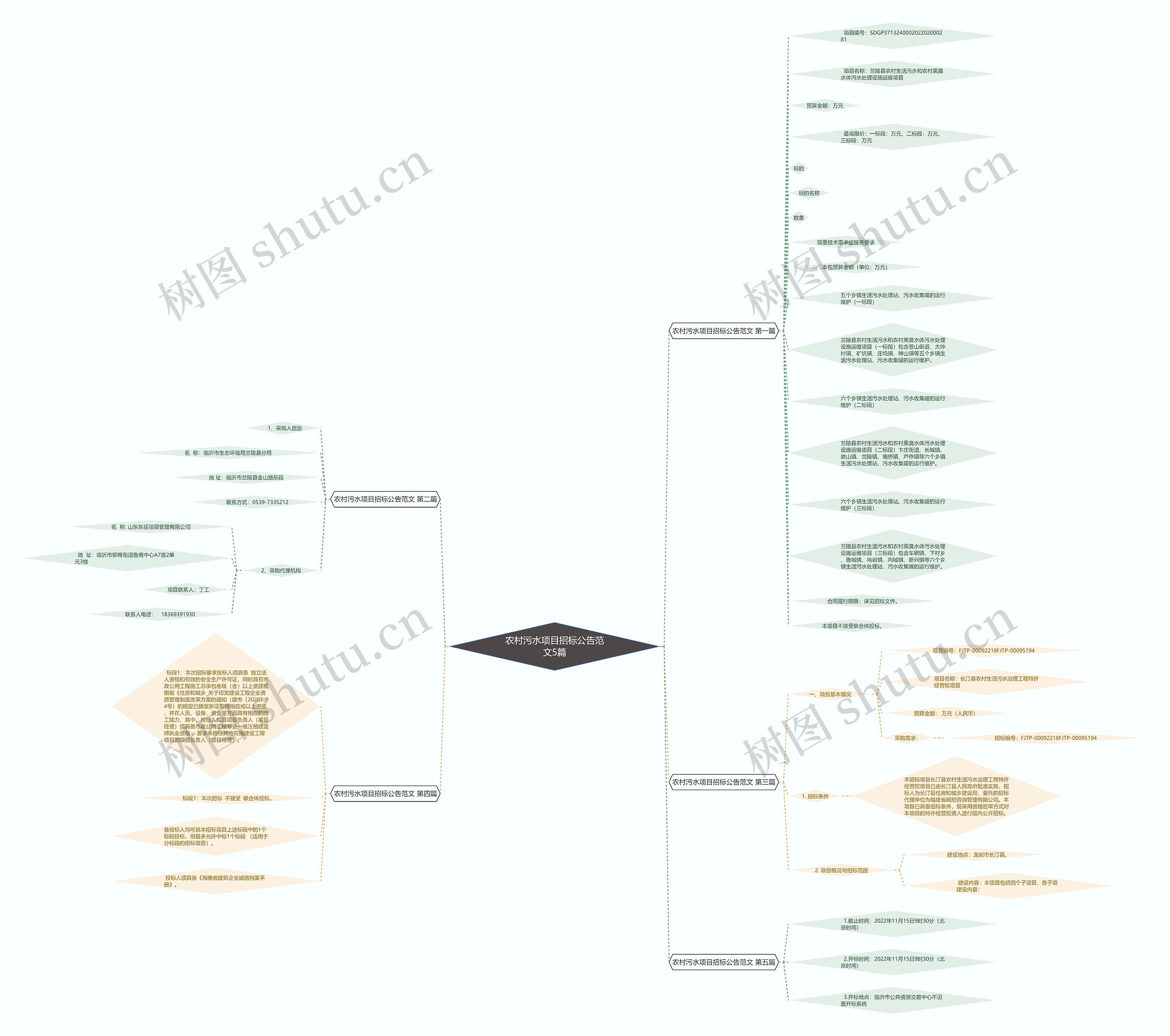 农村污水项目招标公告范文5篇思维导图