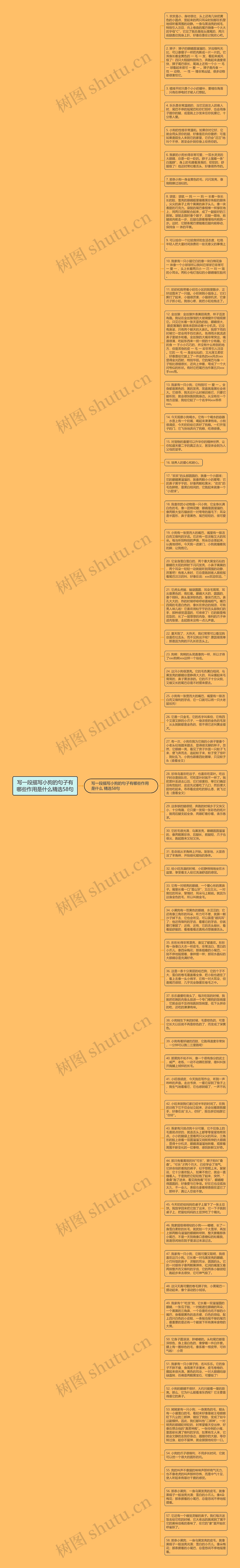 写一段描写小狗的句子有哪些作用是什么精选58句思维导图