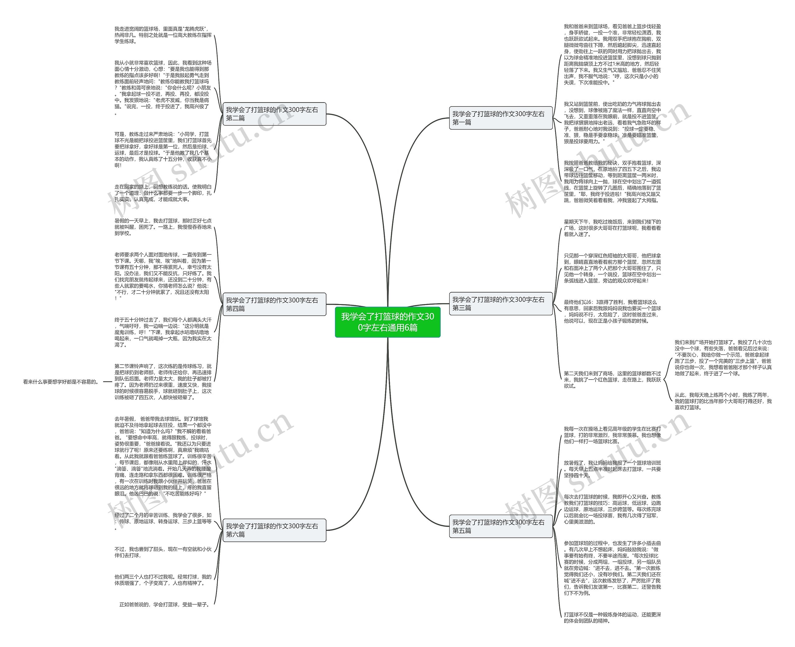 我学会了打篮球的作文300字左右通用6篇思维导图