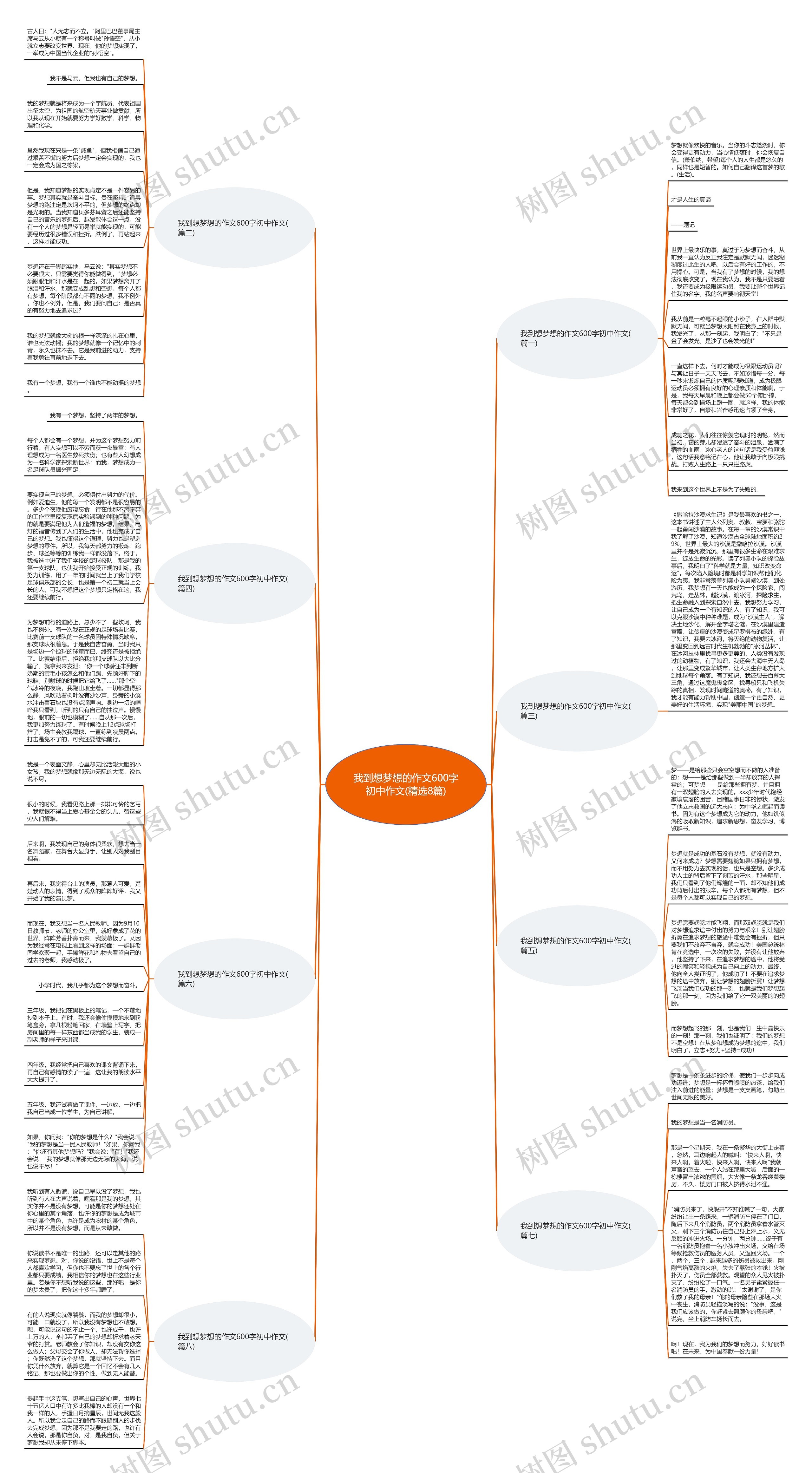 我到想梦想的作文600字初中作文(精选8篇)思维导图