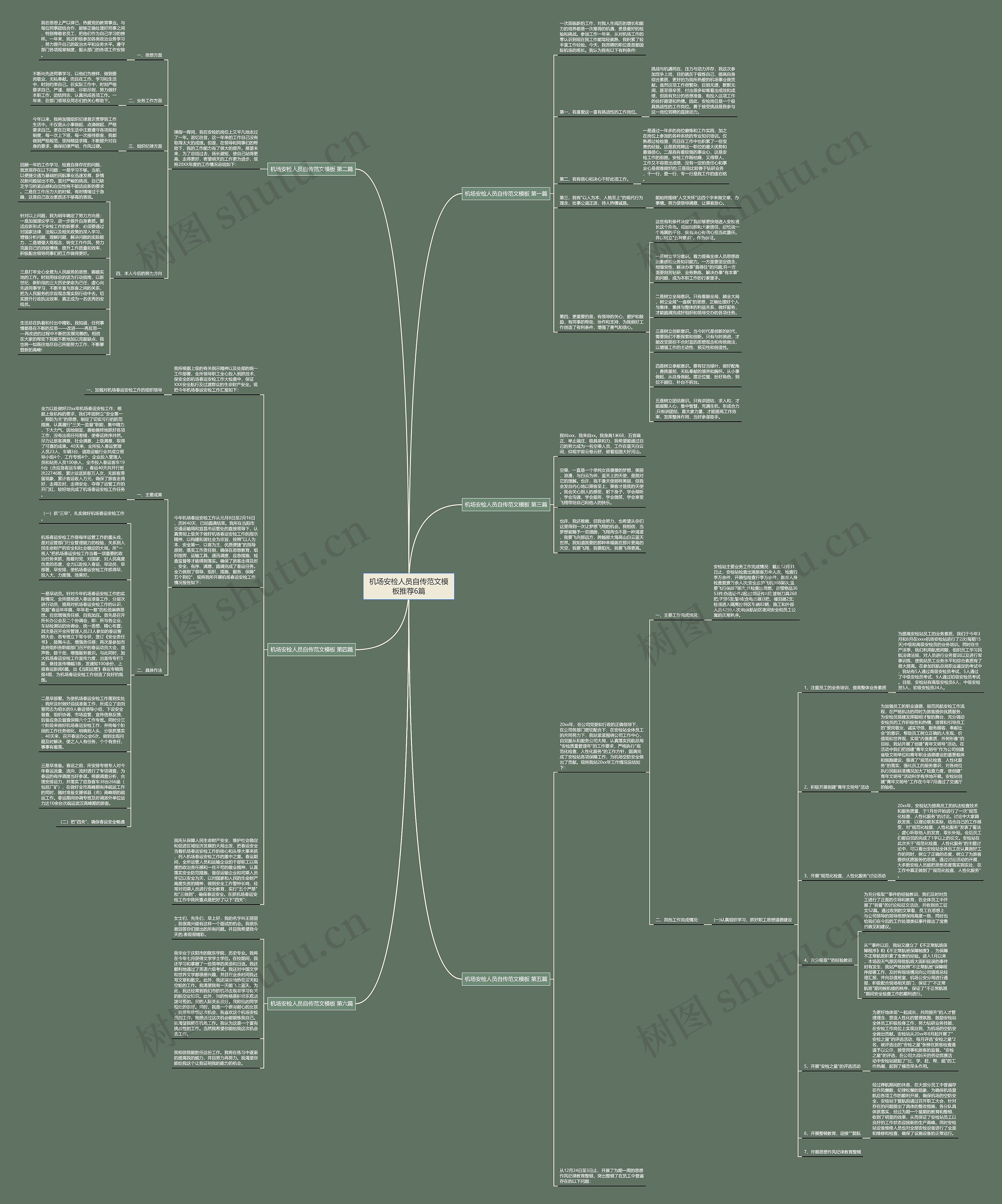 机场安检人员自传范文推荐6篇思维导图