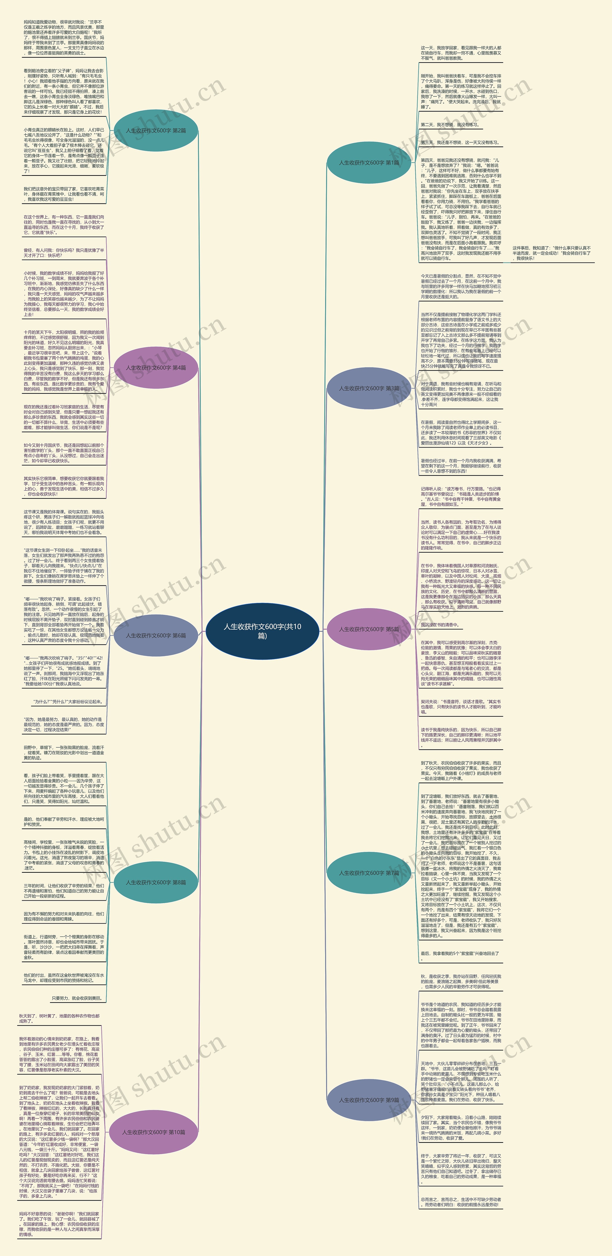 人生收获作文600字(共10篇)思维导图
