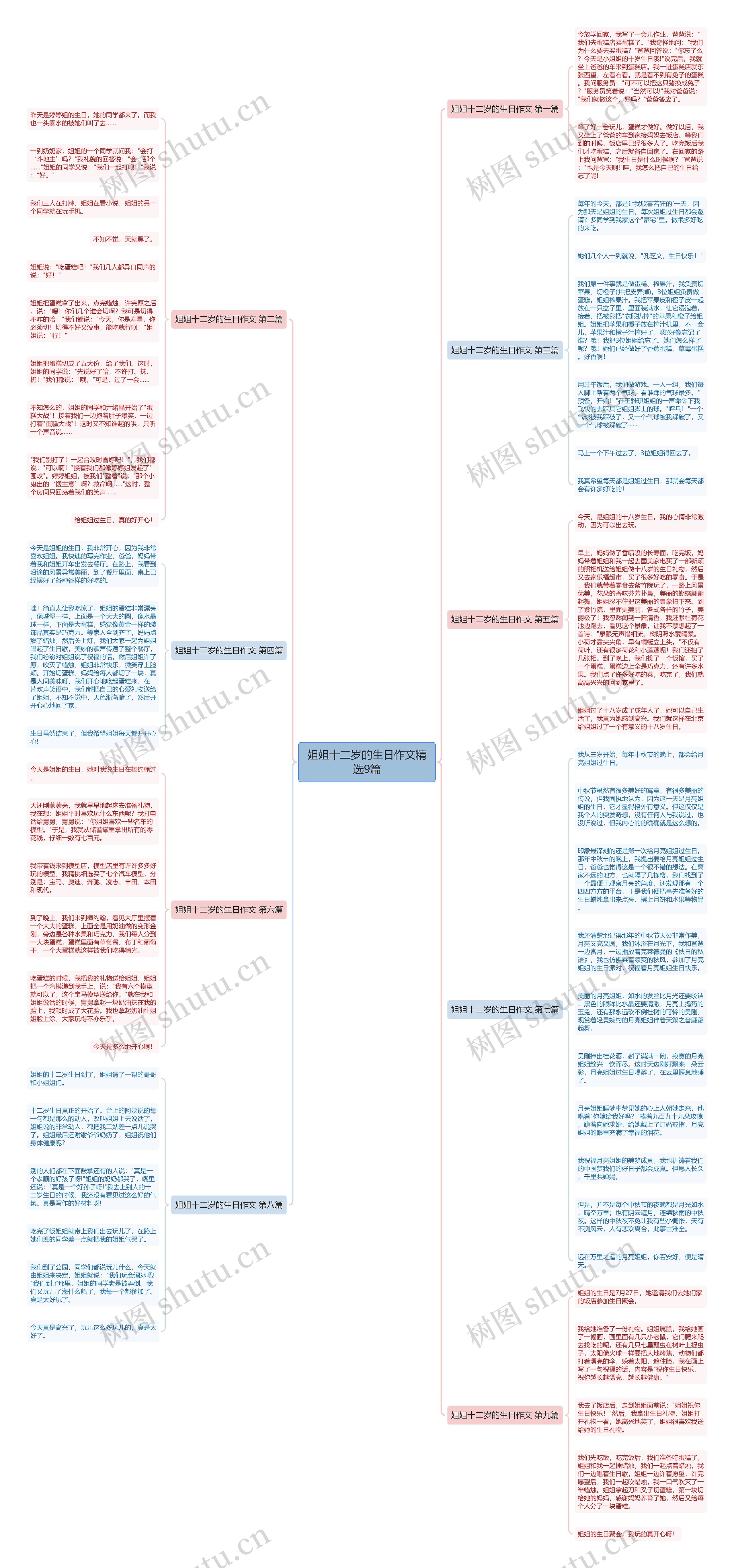姐姐十二岁的生日作文精选9篇思维导图