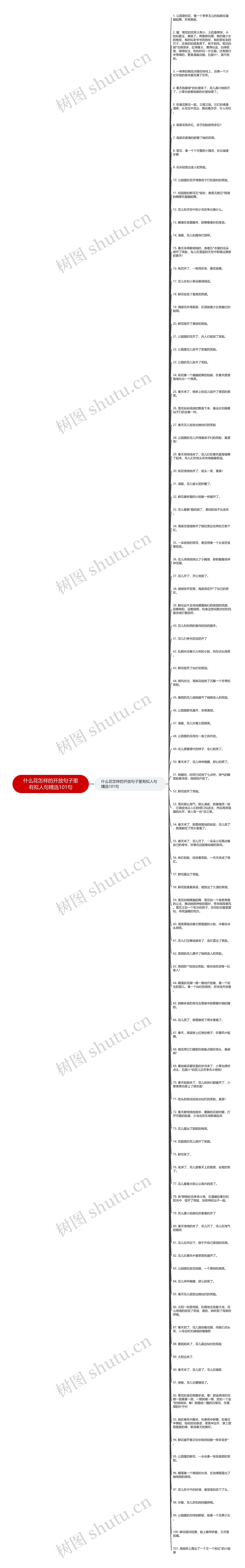 什么花怎样的开放句子里有拟人句精选101句思维导图