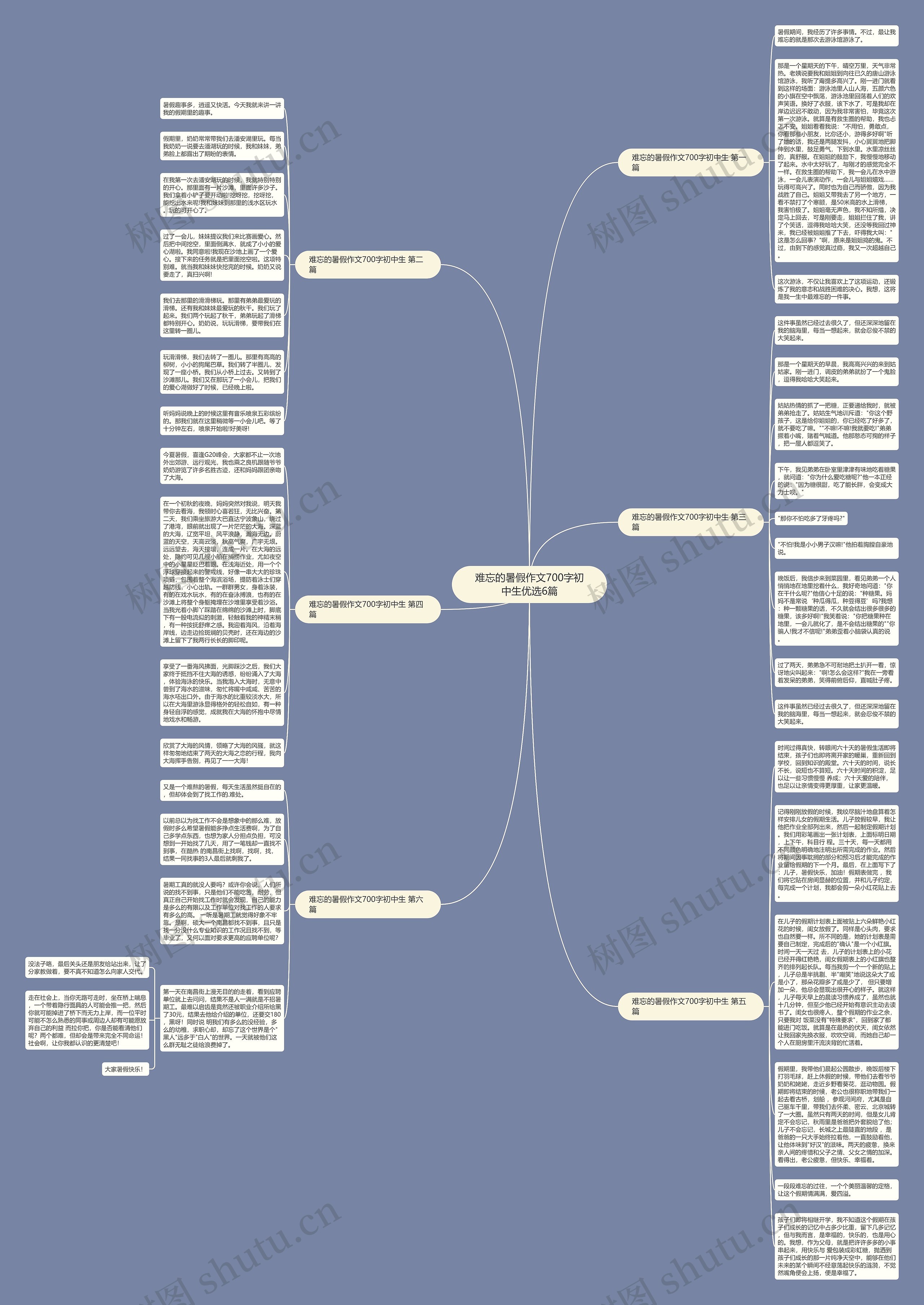 难忘的暑假作文700字初中生优选6篇思维导图