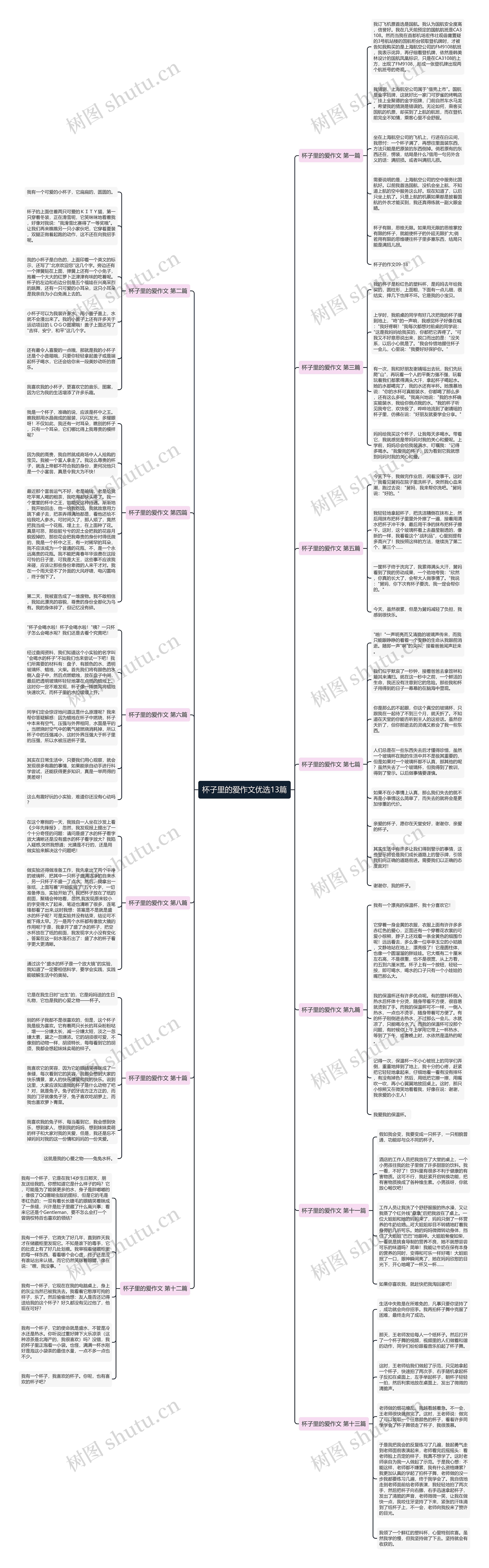 杯子里的爱作文优选13篇思维导图