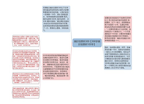 摘抄加赏析300【300字摘抄加赏析100字】