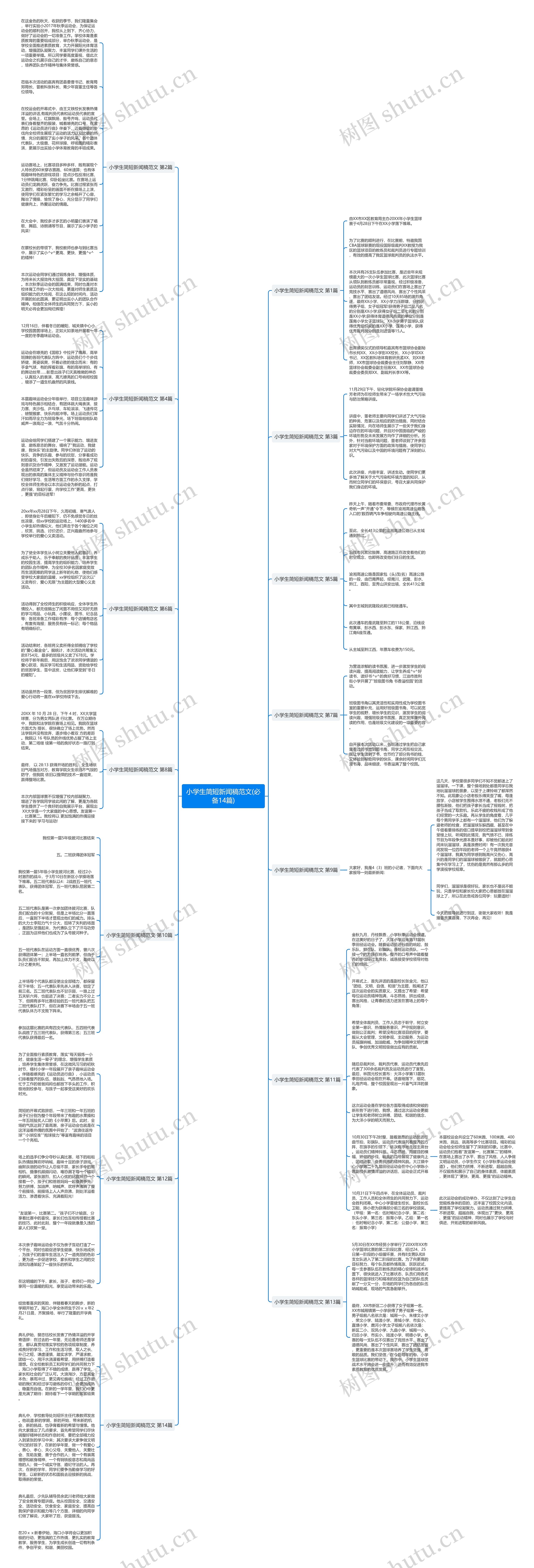 小学生简短新闻稿范文(必备14篇)思维导图