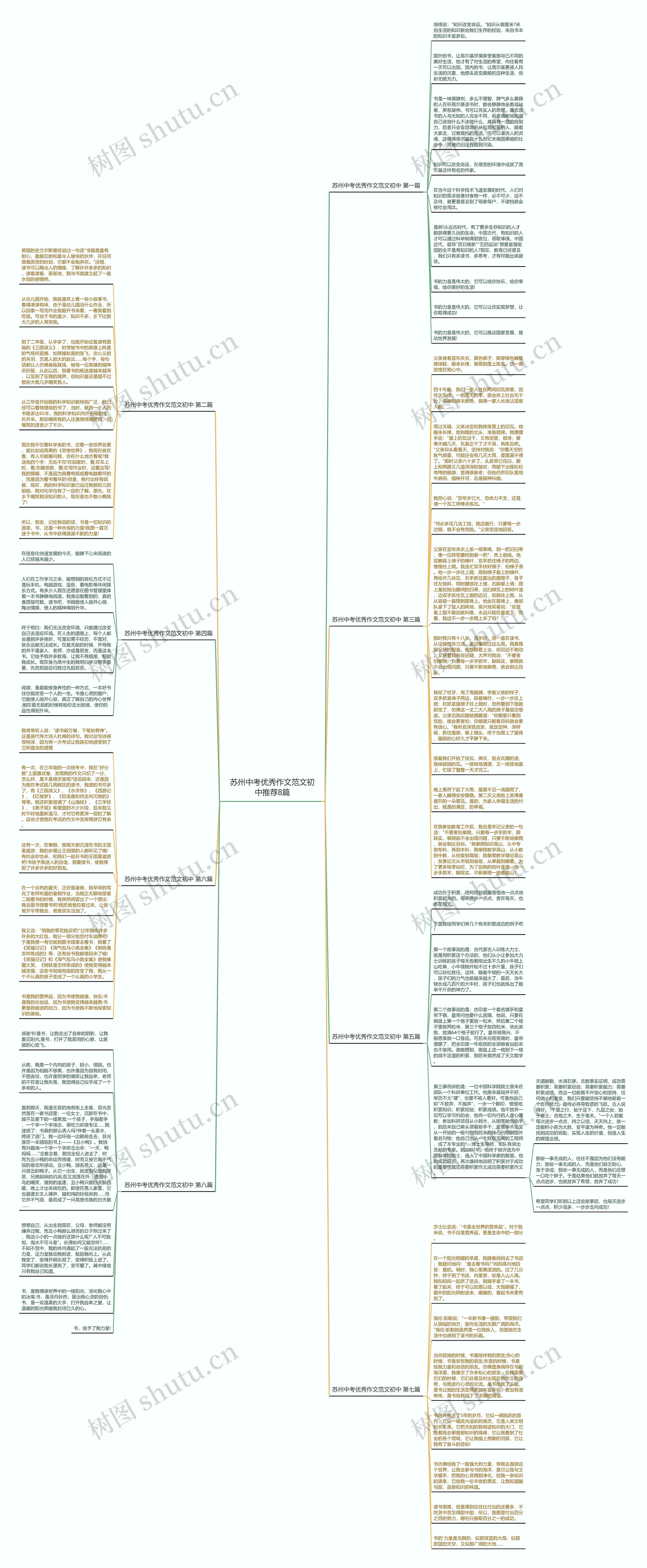 苏州中考优秀作文范文初中推荐8篇思维导图