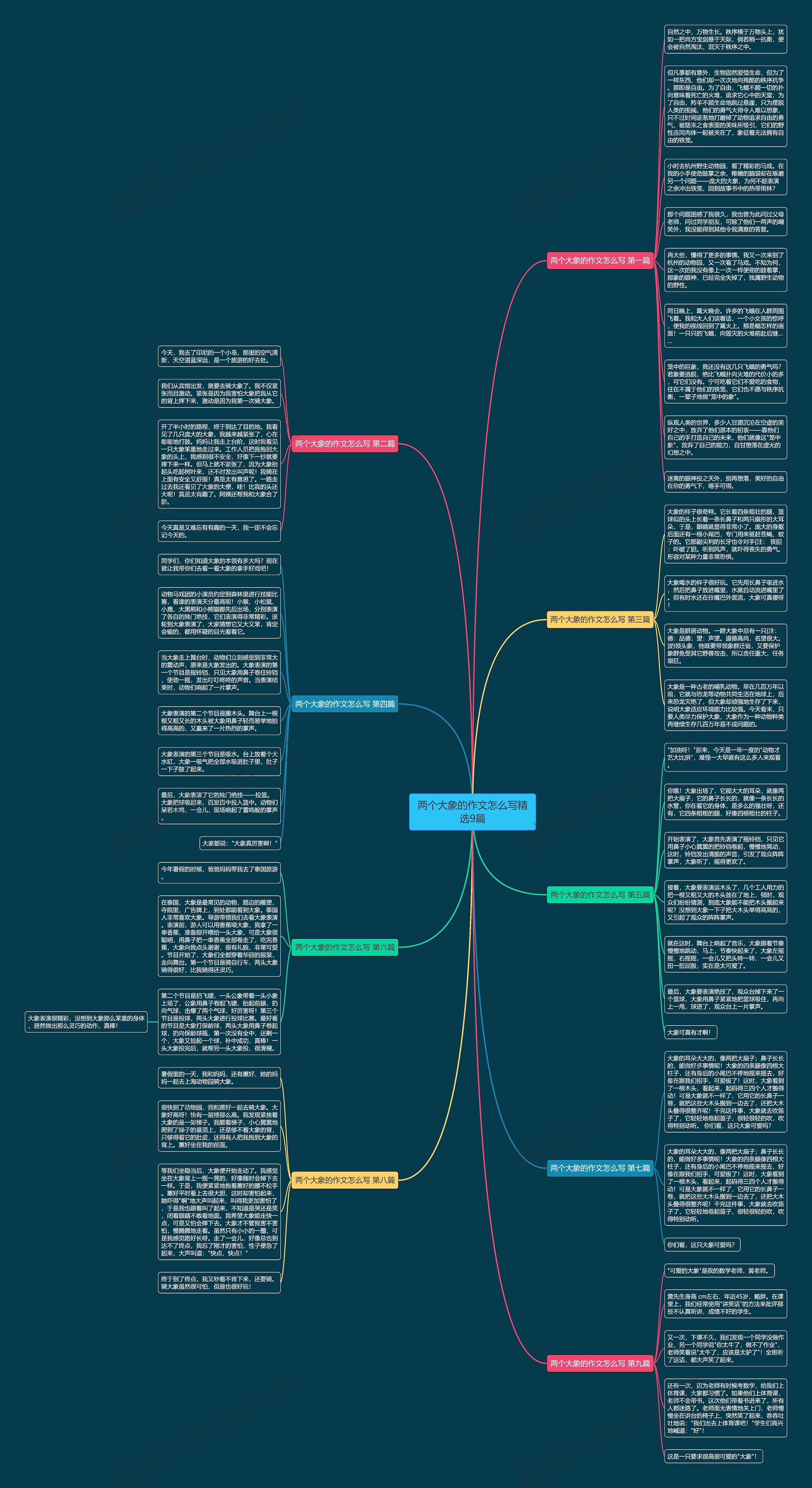 两个大象的作文怎么写精选9篇思维导图