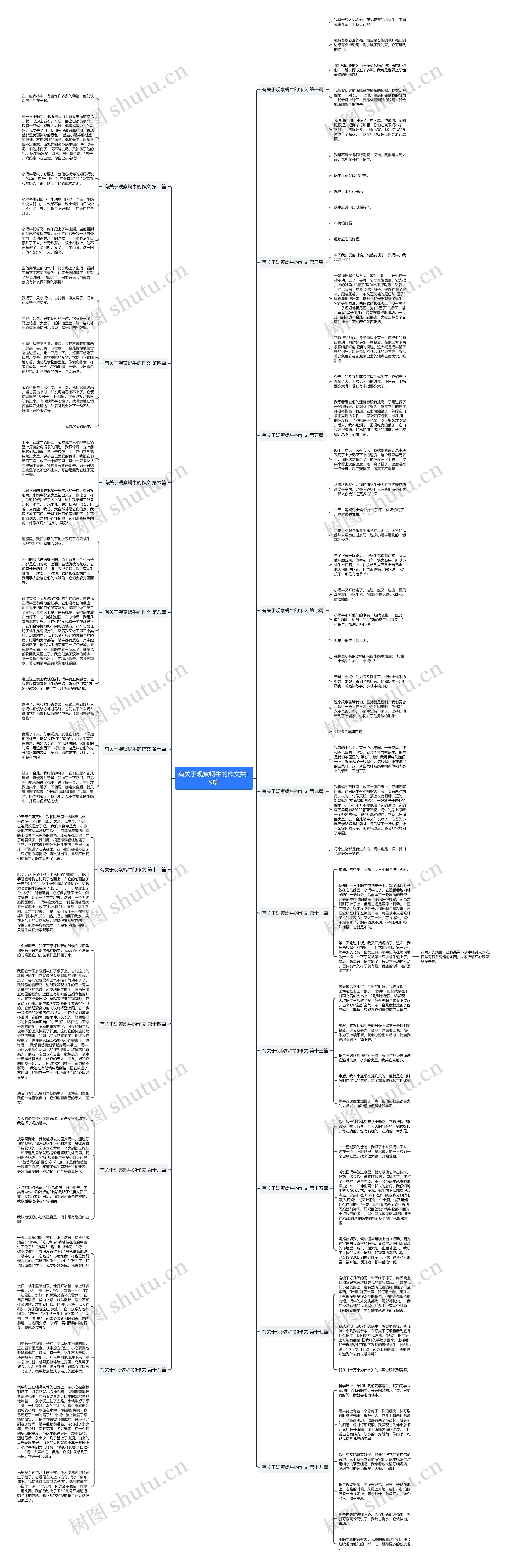 有关于观察蜗牛的作文共19篇思维导图