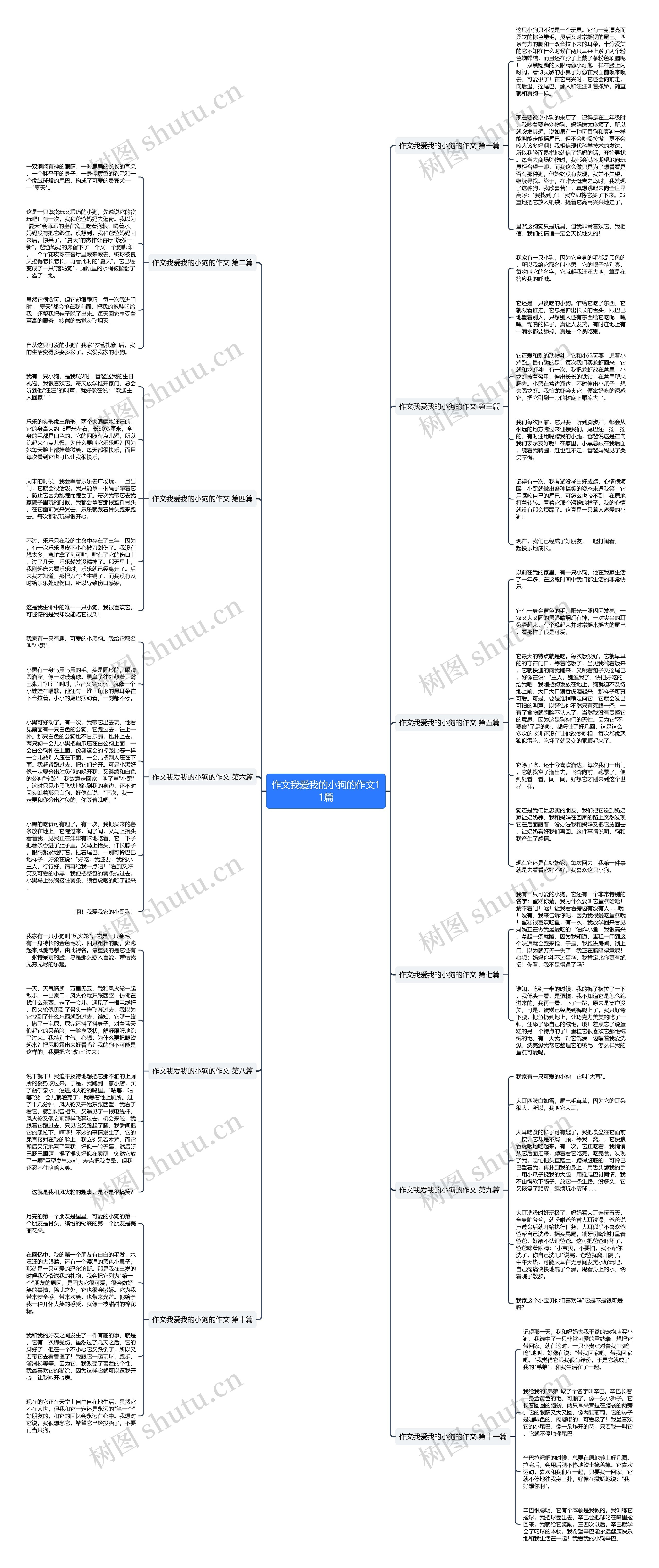作文我爱我的小狗的作文11篇思维导图