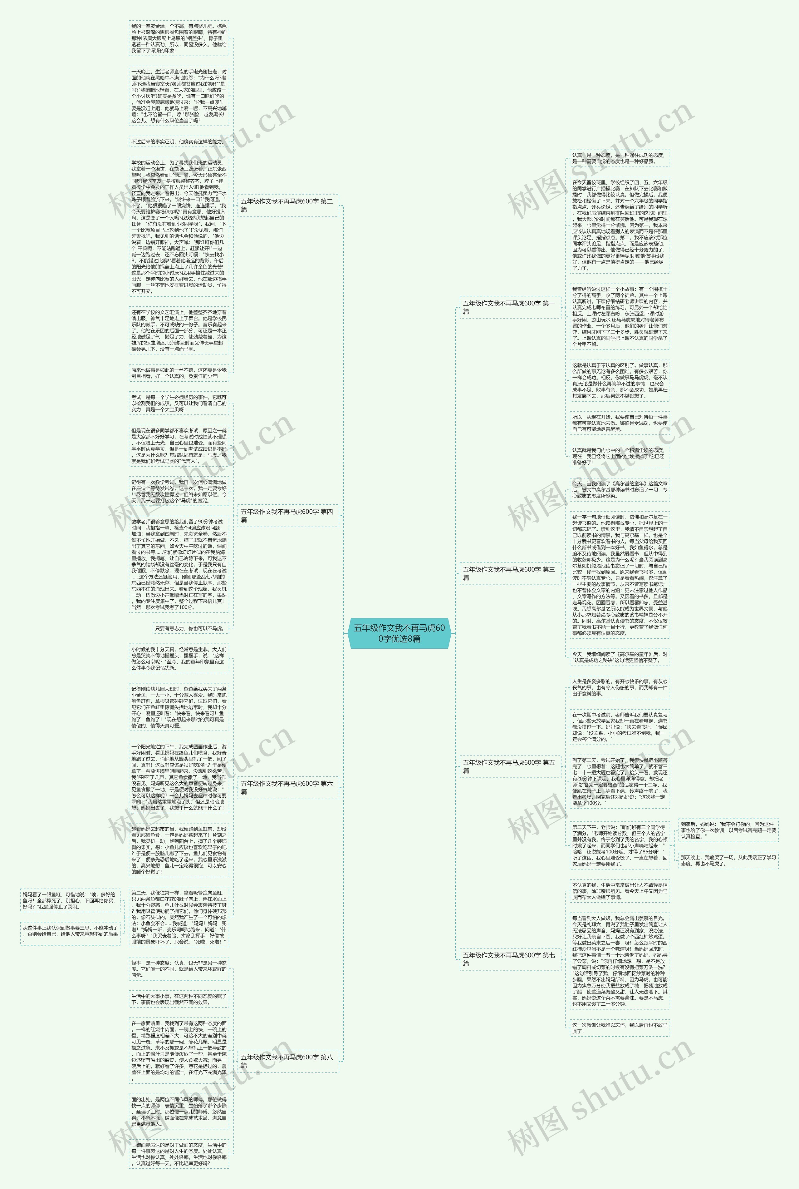 五年级作文我不再马虎600字优选8篇思维导图