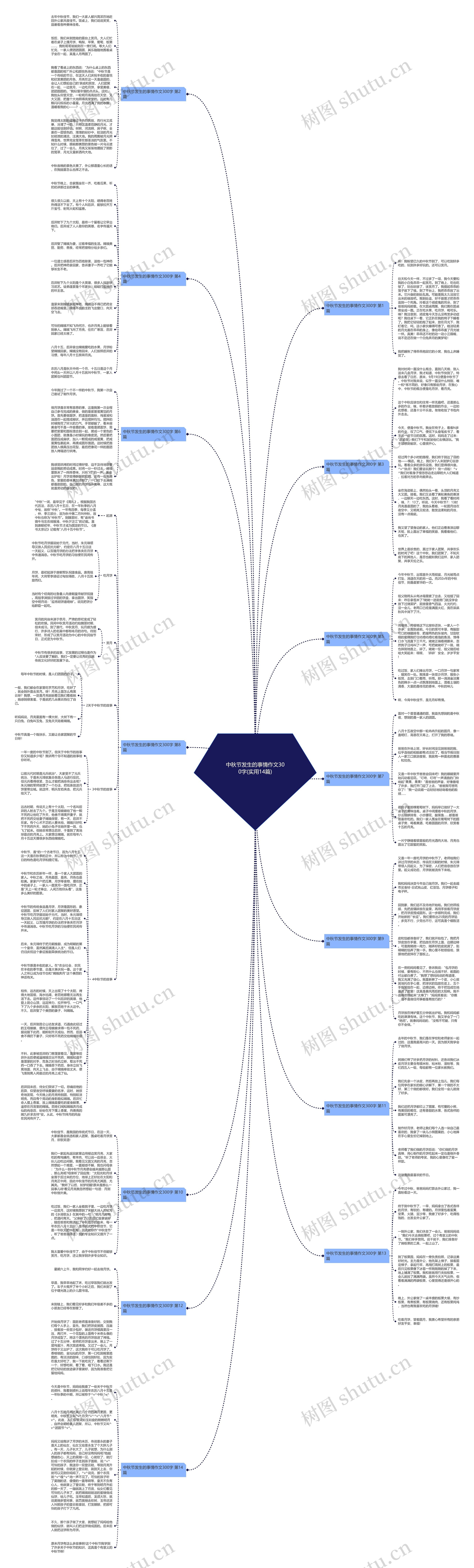 中秋节发生的事情作文300字(实用14篇)思维导图