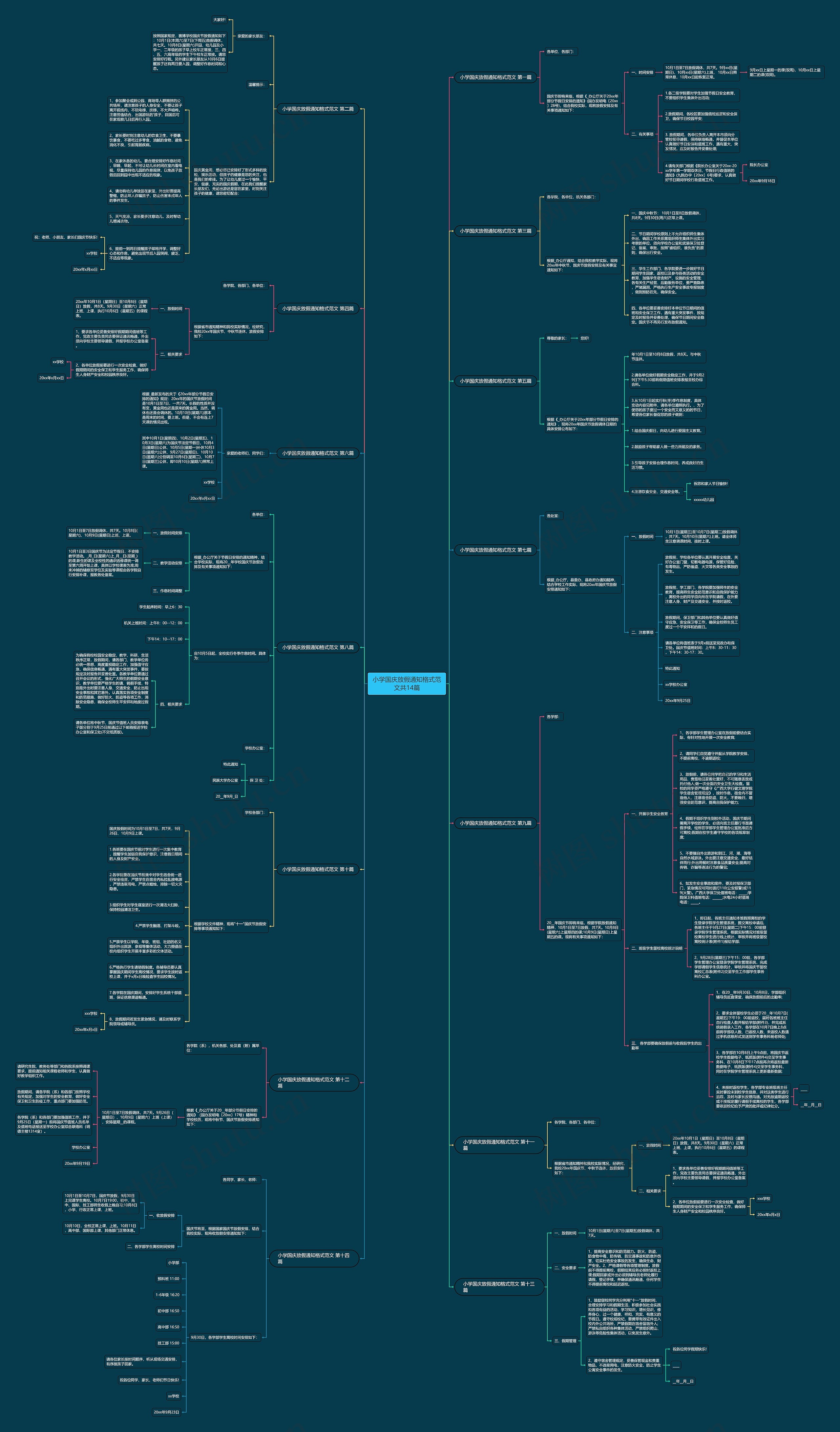 小学国庆放假通知格式范文共14篇 小学国庆放假通知格式范文共14篇