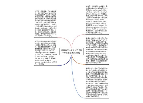 描写季节的英文句子【每个季节都很美的英文】