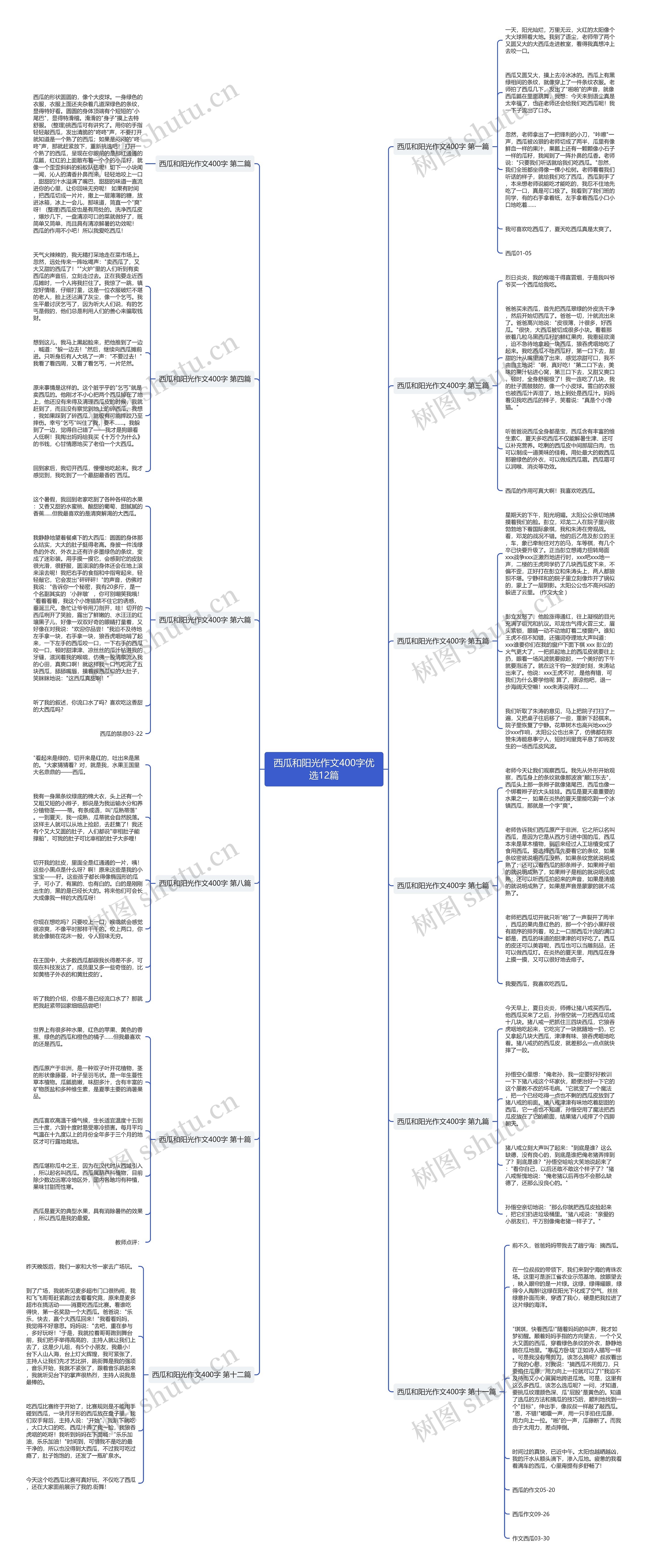 西瓜和阳光作文400字优选12篇思维导图