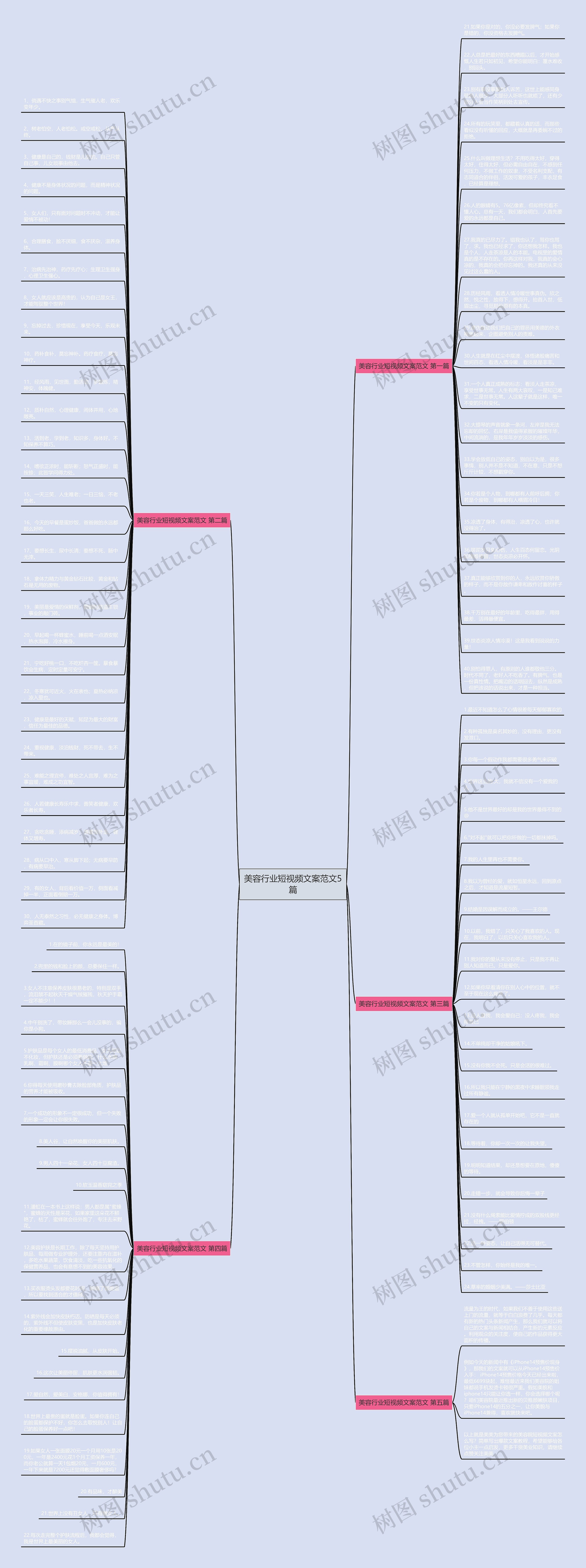美容行业短视频文案范文5篇思维导图