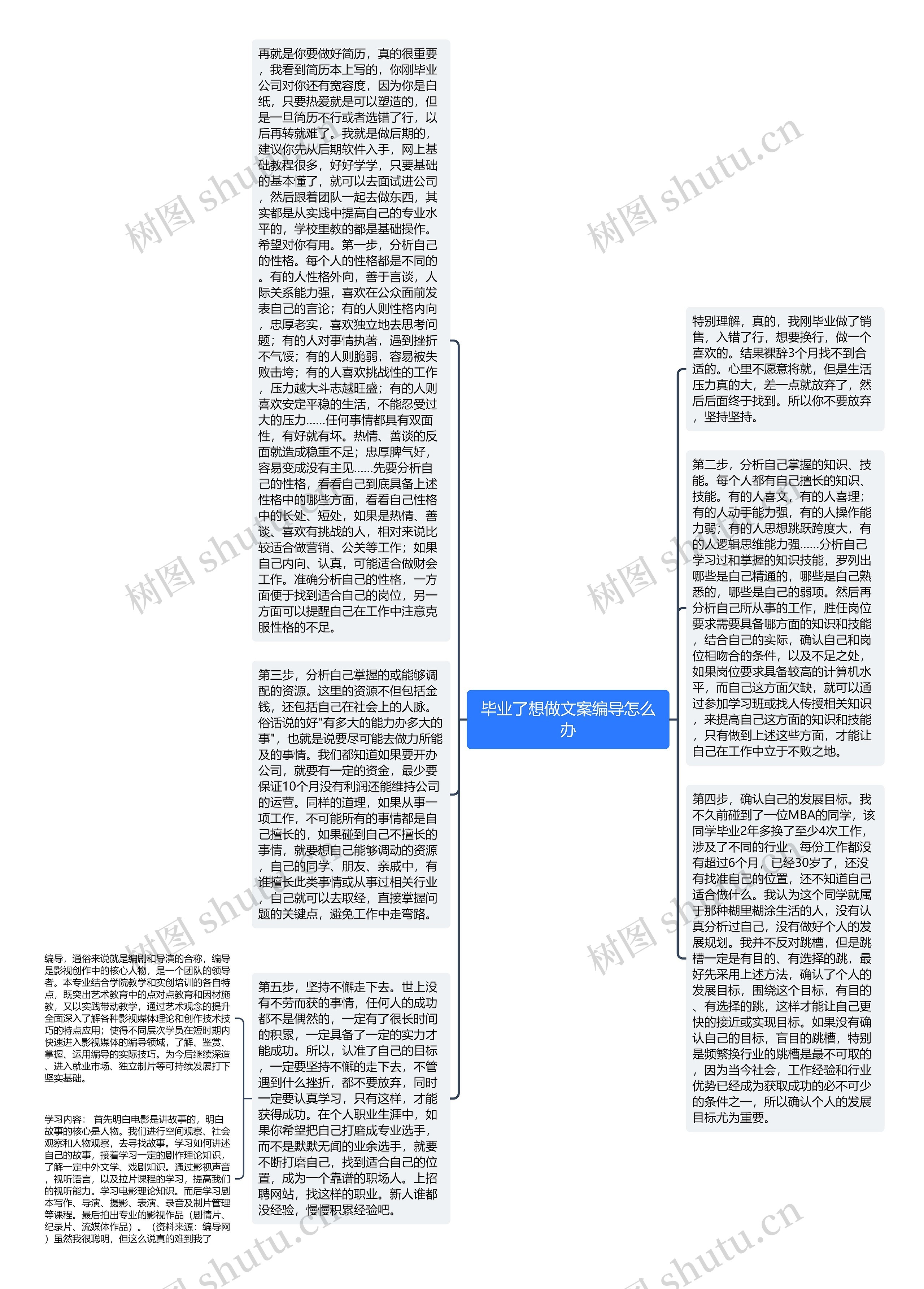 毕业了想做文案编导怎么办思维导图