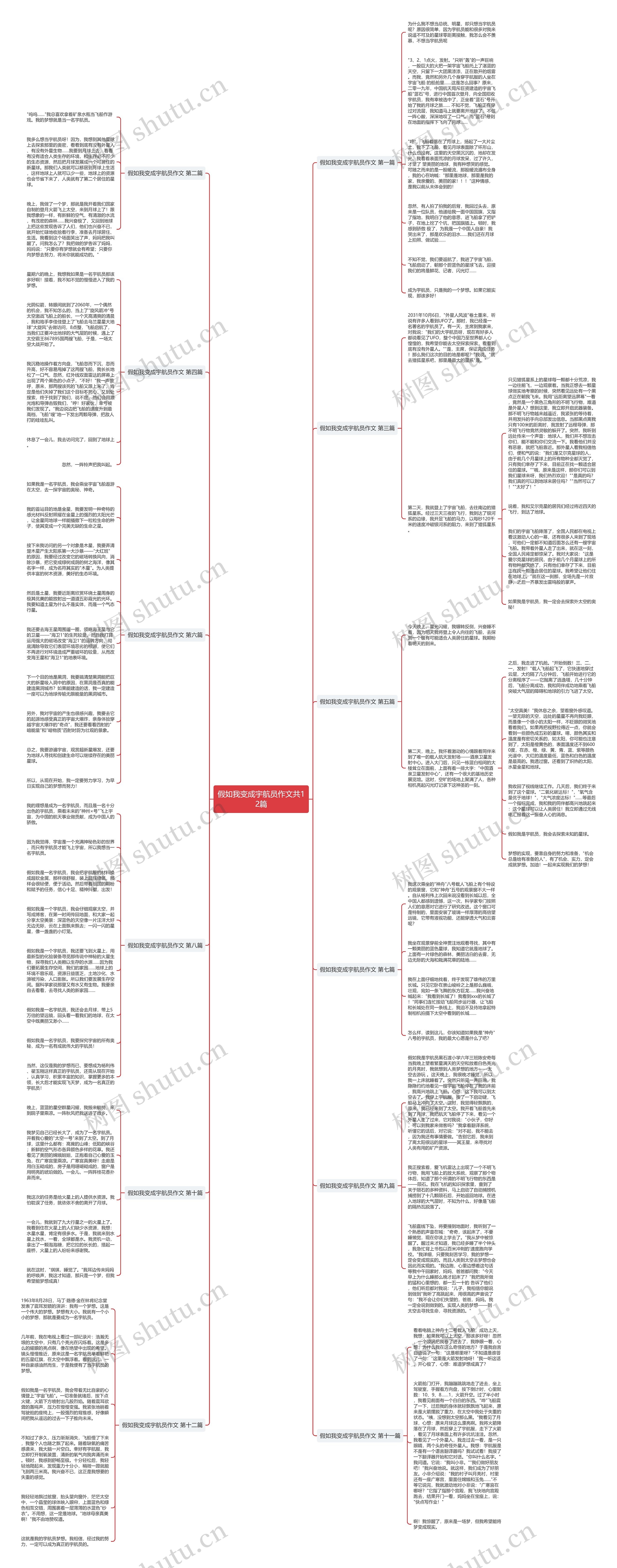 假如我变成宇航员作文共12篇思维导图