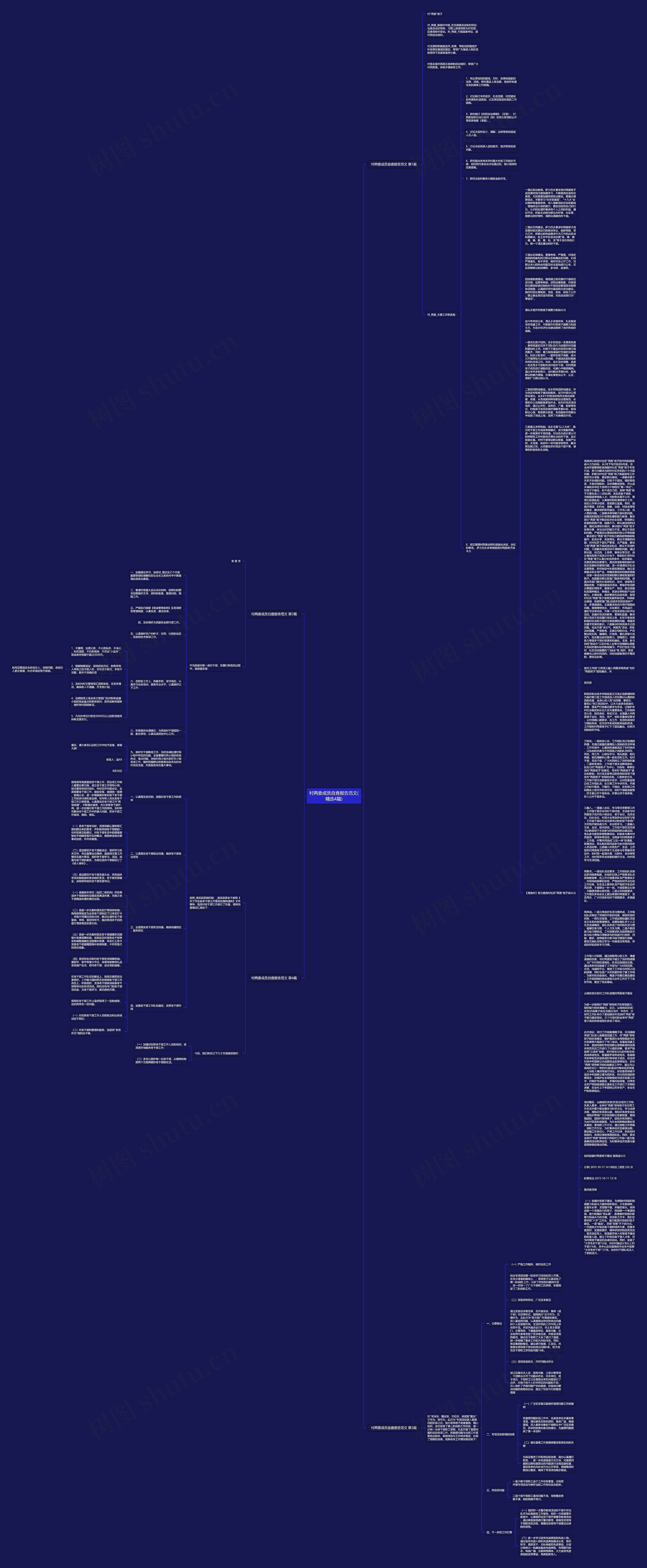 村两委成员自查报告范文(精选4篇)思维导图