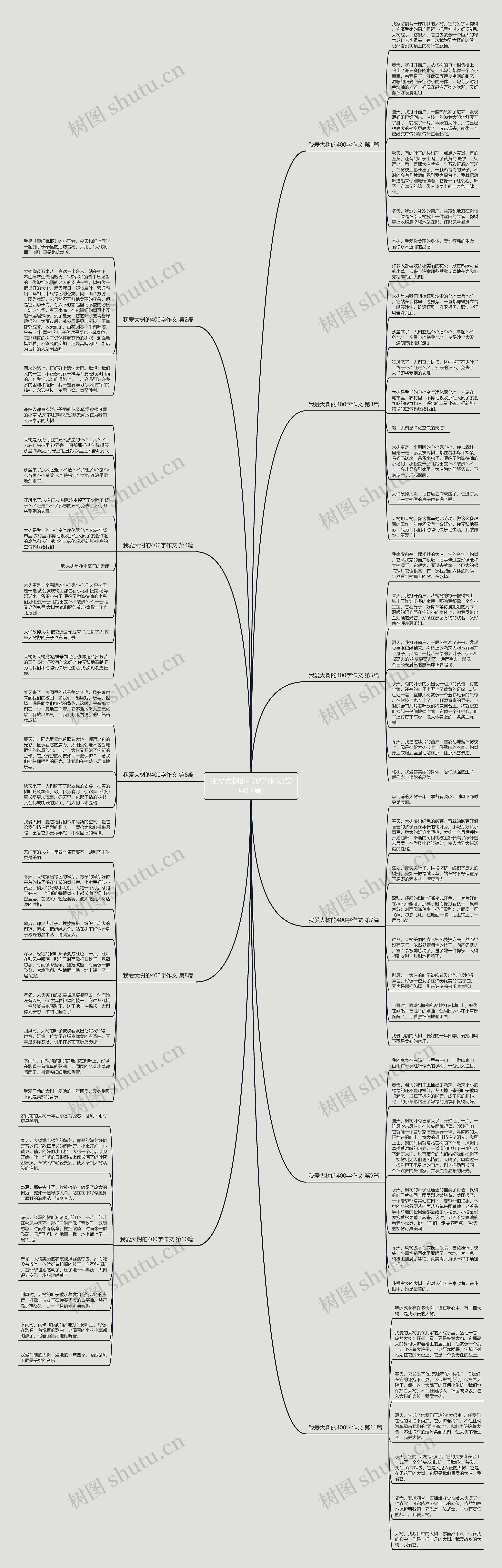 我爱大树的400字作文(实用12篇)思维导图