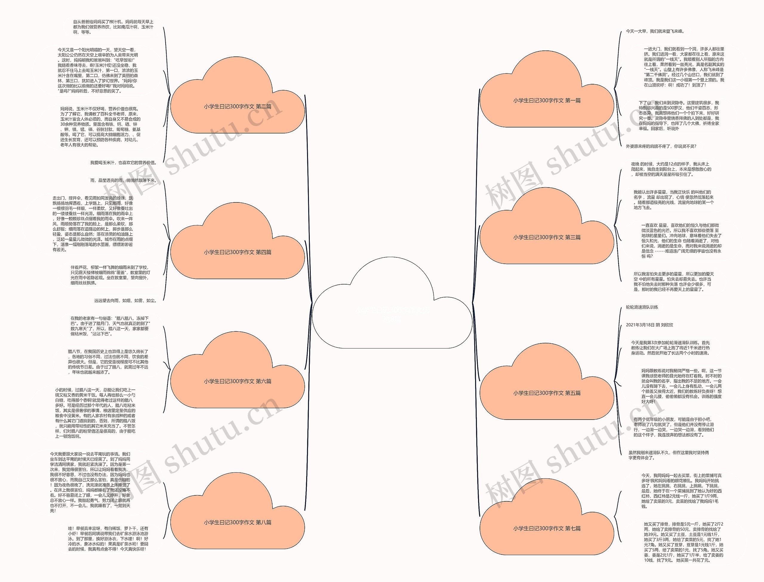 小学生曰记300字作文优选8篇思维导图