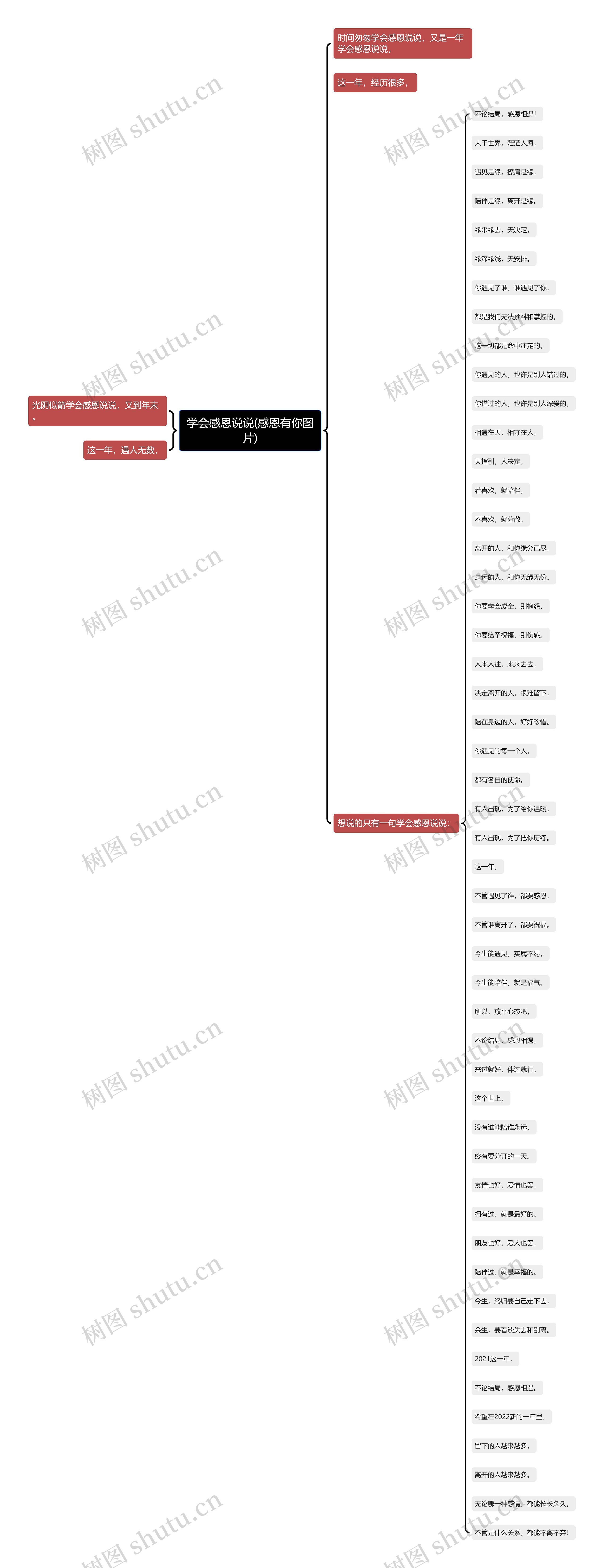 学会感恩说说(感恩有你图片)思维导图